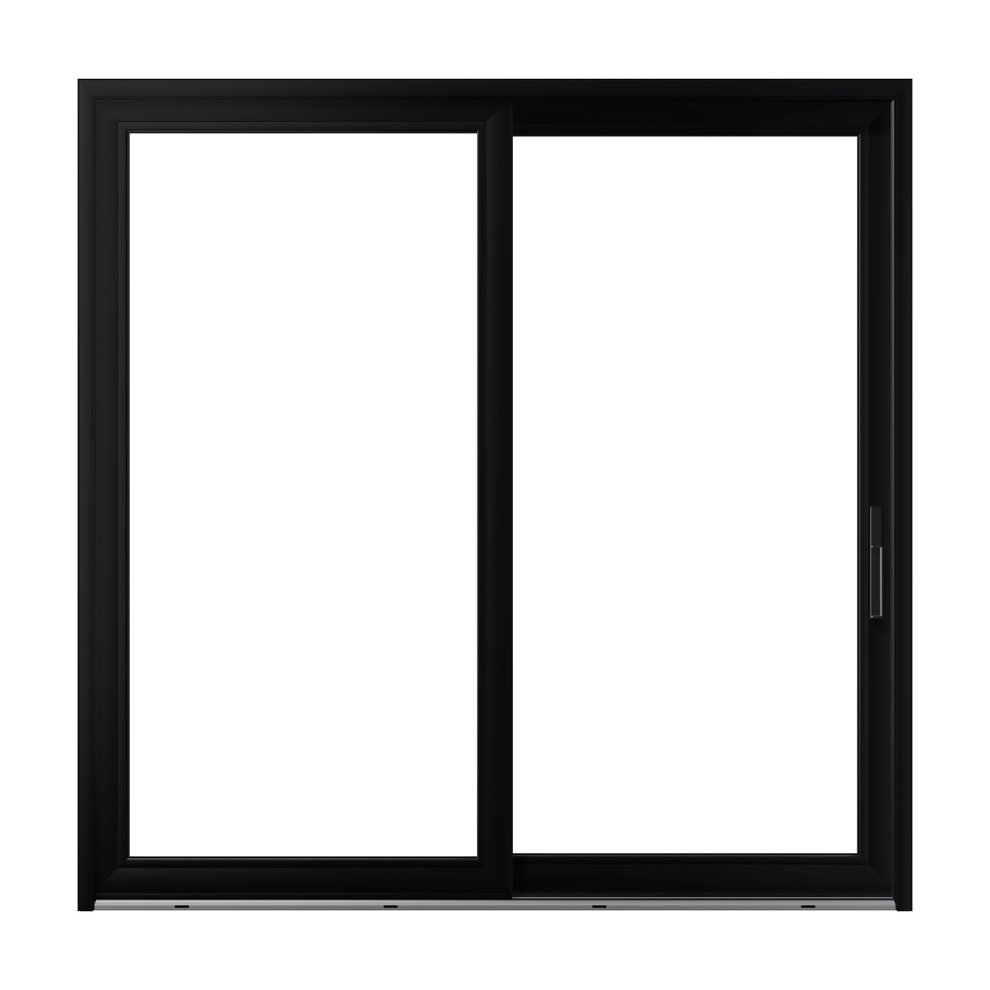 Straight exterior view of Amalfi 95.5 × 95.25 inch 2-Panel OR Vinyl Sliding Patio Door — Black / White