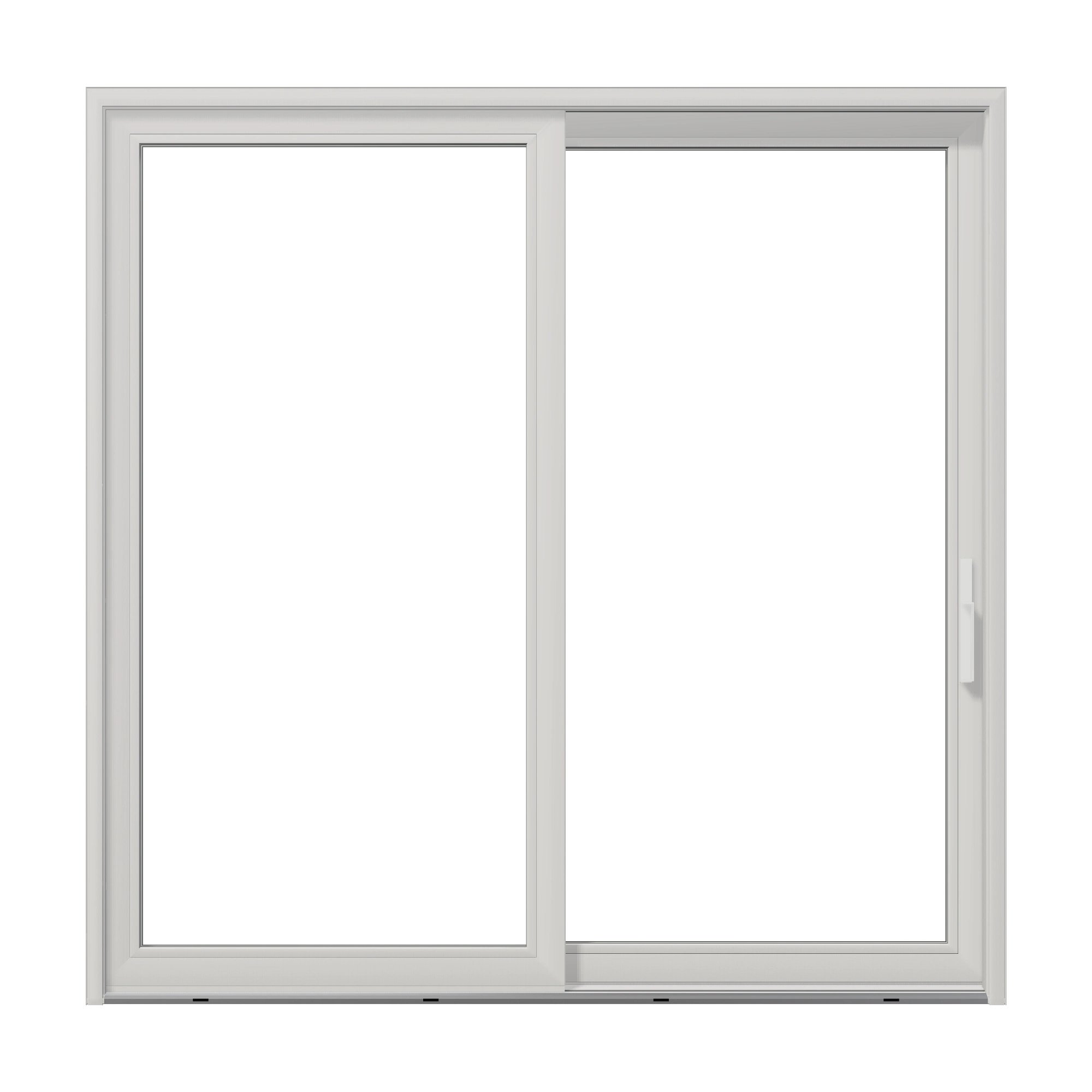 Straight exterior view of Amalfi 95.5 × 95.25 inch 2-Panel OR Vinyl Sliding Patio Door — White / White