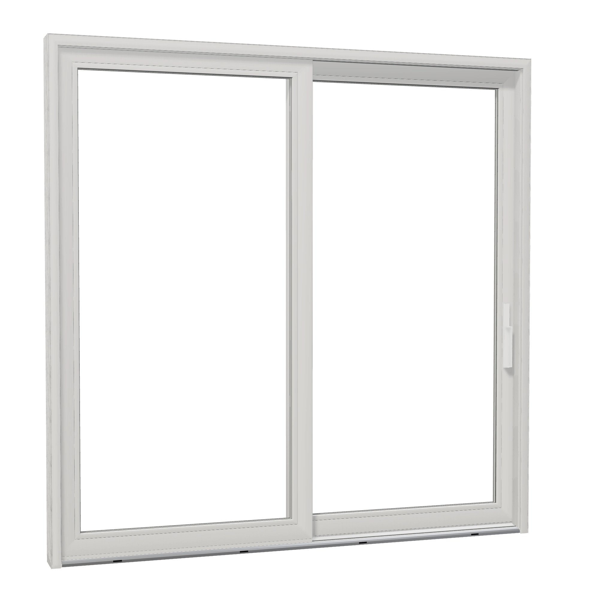 Opposite exterior angle of Amalfi 95.5 × 95.25 inch 2-Panel OR Vinyl Sliding Patio Door — White / White