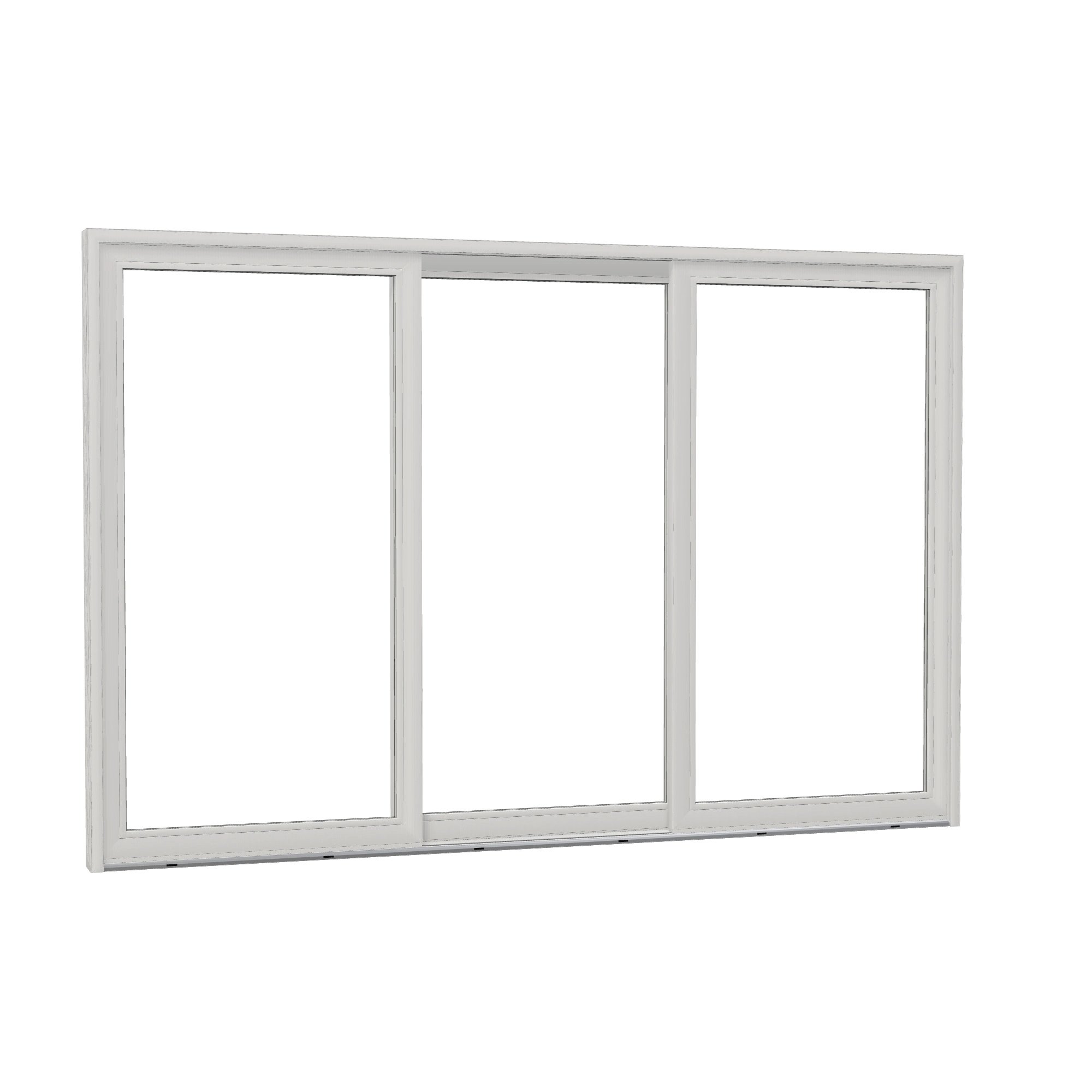 Opposite exterior angle of Amalfi 144 × 95.25 inch 3-Panel ORO Vinyl Sliding Patio Door — White / White