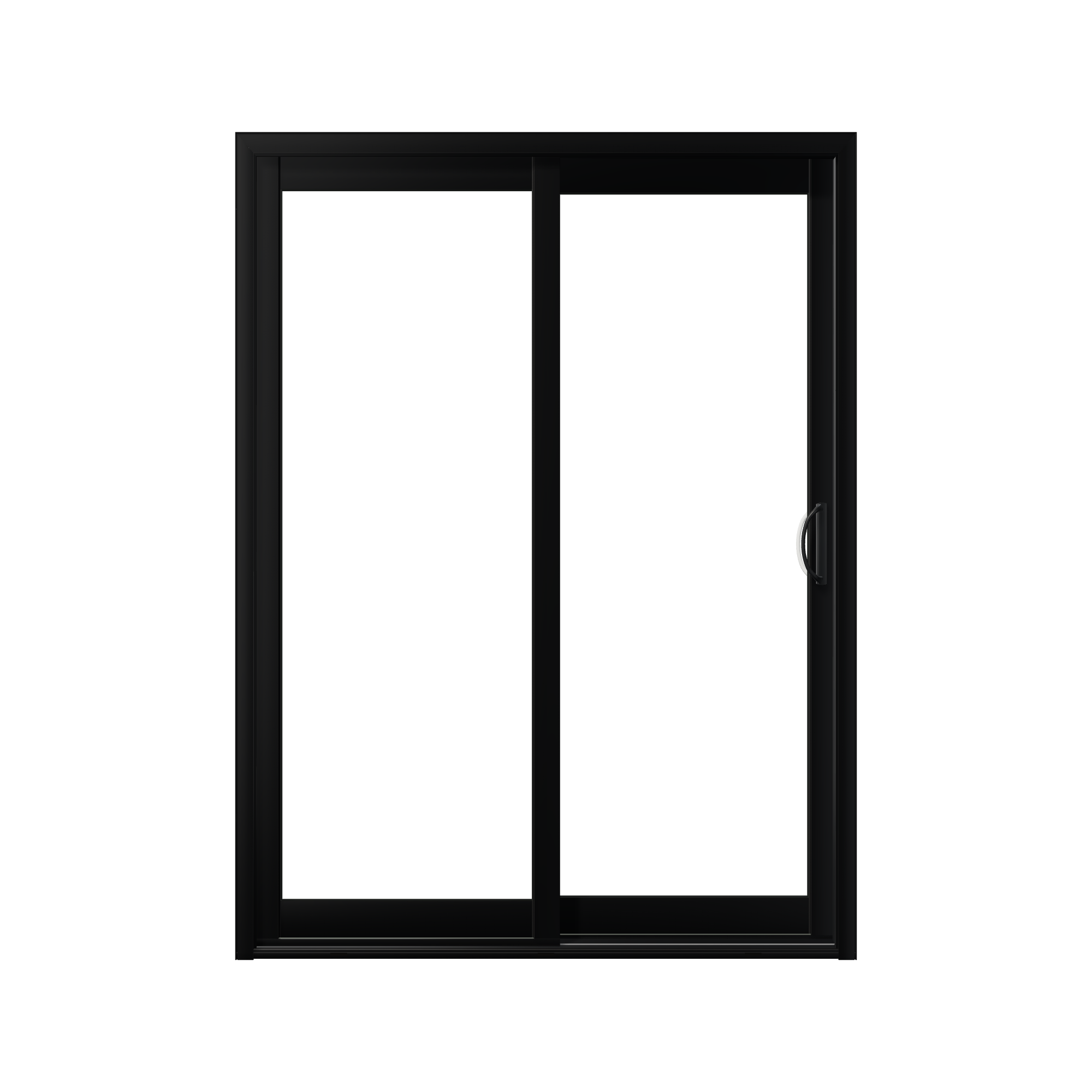Straight exterior view of Capri 59.5 × 79.25 inch OR Sliding Patio Door — Black / White