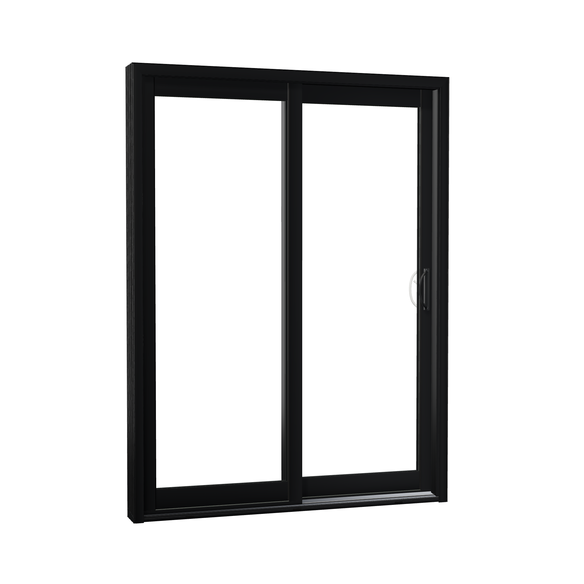 Opposite exterior angle of Capri 59.5 × 79.25 inch OR Sliding Patio Door — Black / White