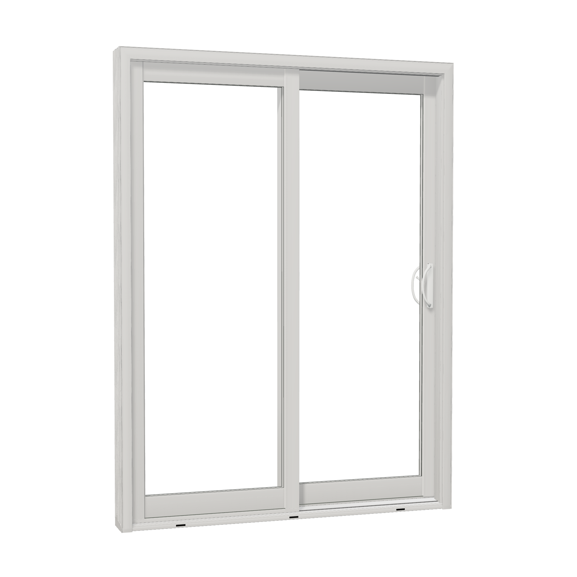 Opposite exterior angle of Capri 59.5 × 79.25 inch OR Sliding Patio Door — White / White