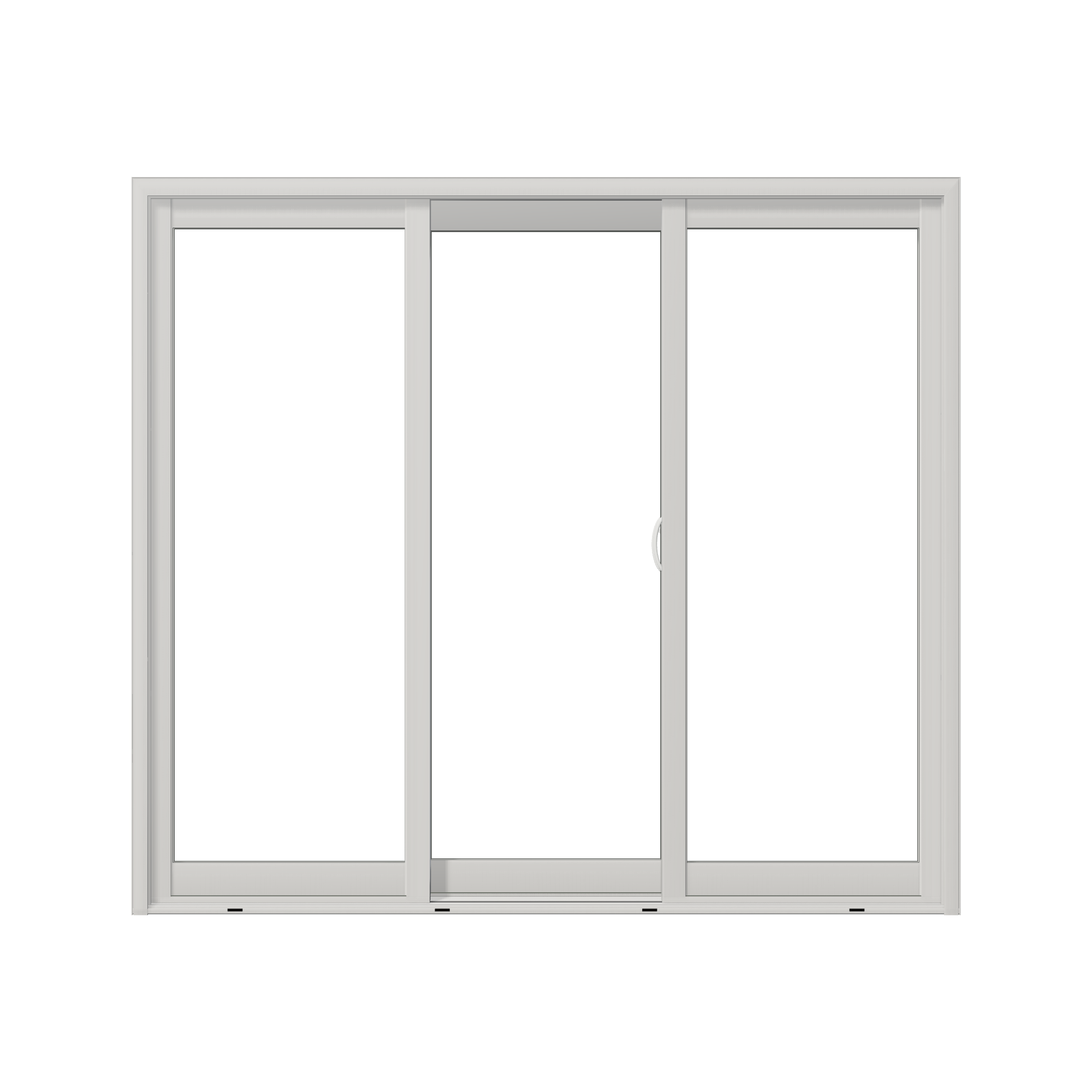 Straight exterior view of Capri 89 × 79.25 inch ORO Sliding Patio Door — White / White