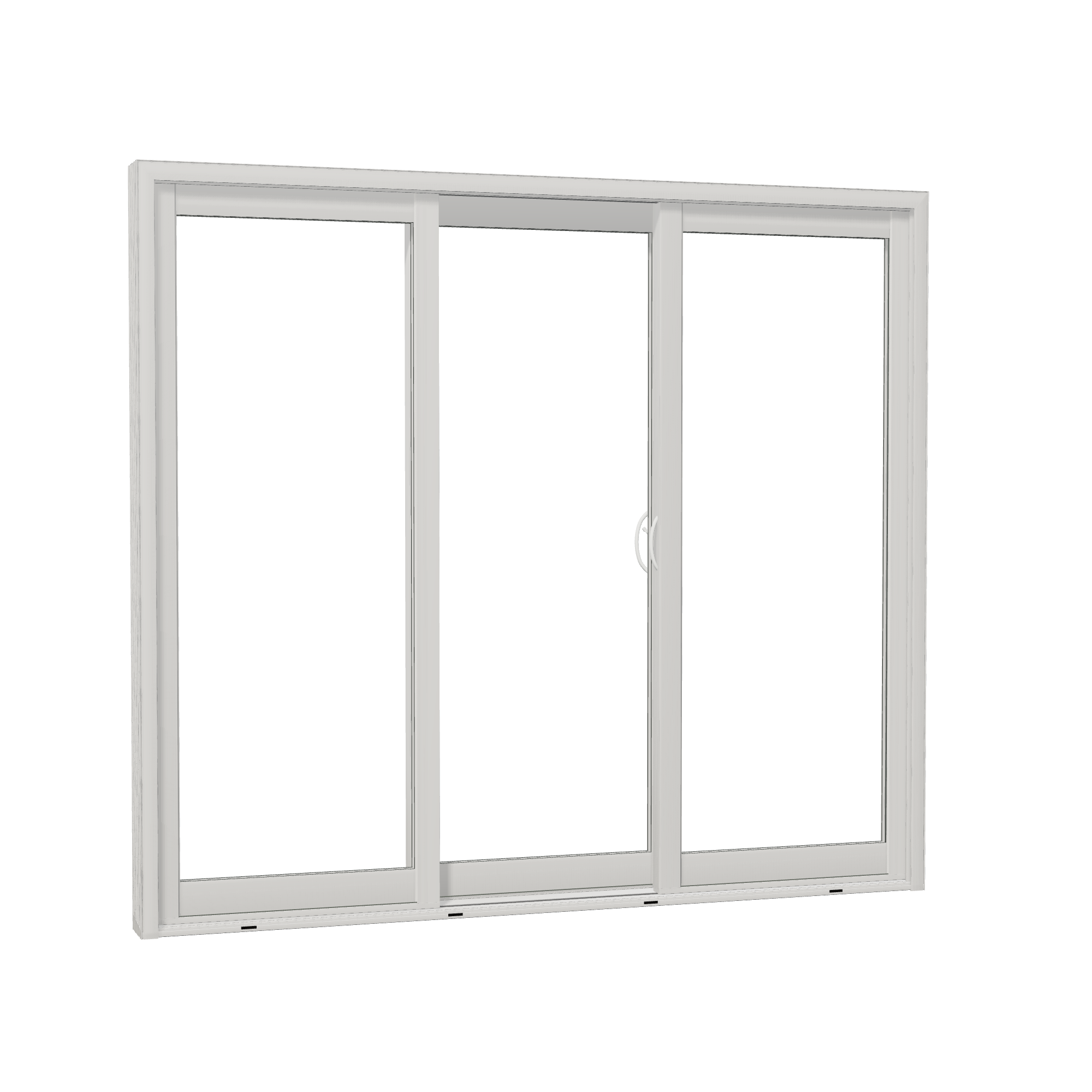 Opposite exterior angle of Capri 89 × 79.25 inch ORO Sliding Patio Door — White / White