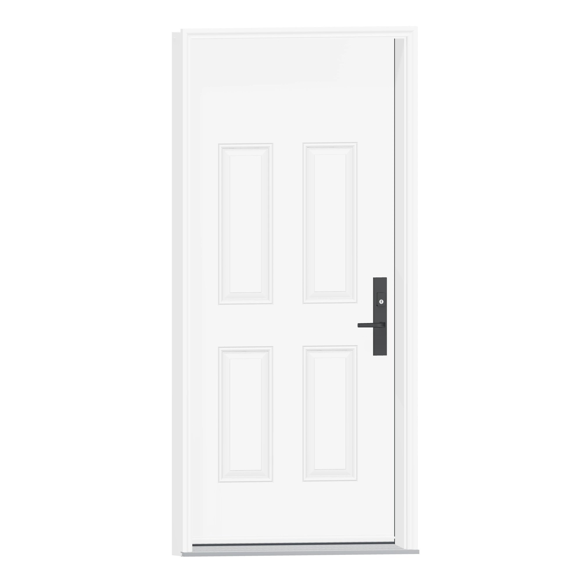 Opposite exterior angle of 36 × 79 inch 4 Panel Blank Top Steel Entry Door