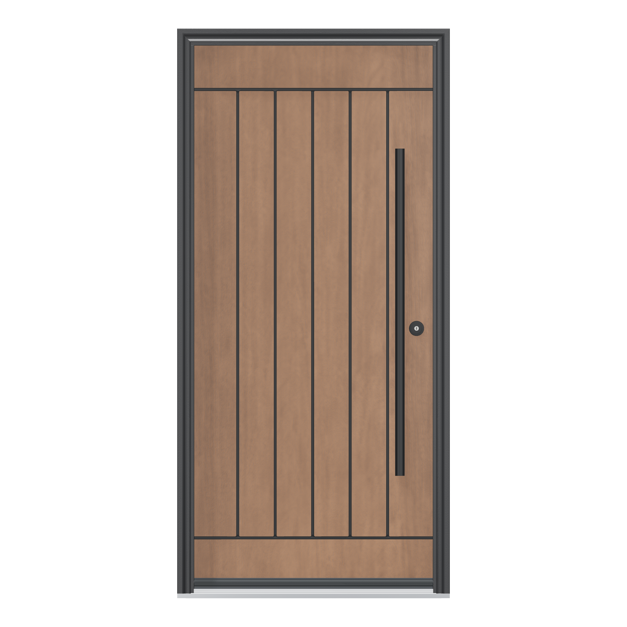 Straight exterior view of 36 × 79 inch Barn Fiberglass Entry Door
