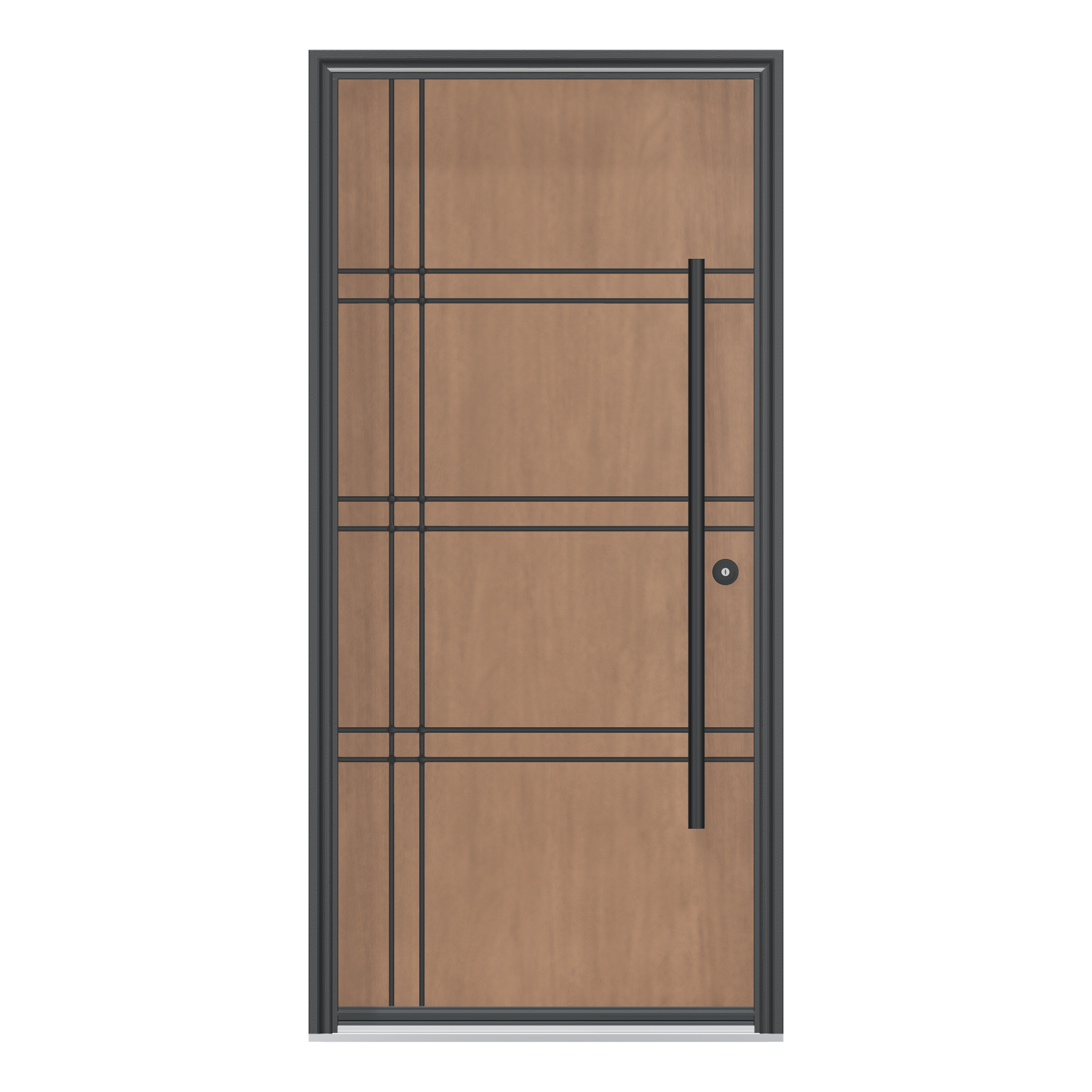 Straight exterior view of 36 × 79 inch Brit Fiberglass Entry Door