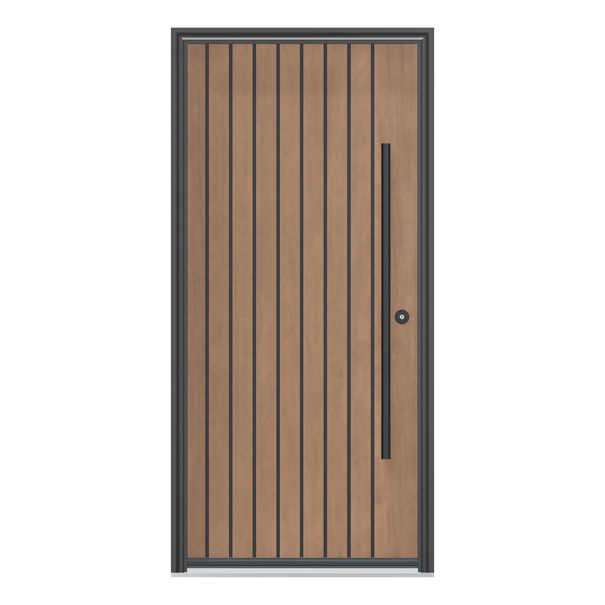 Straight exterior view of 36 × 79 inch Cane Fiberglass Entry Door
