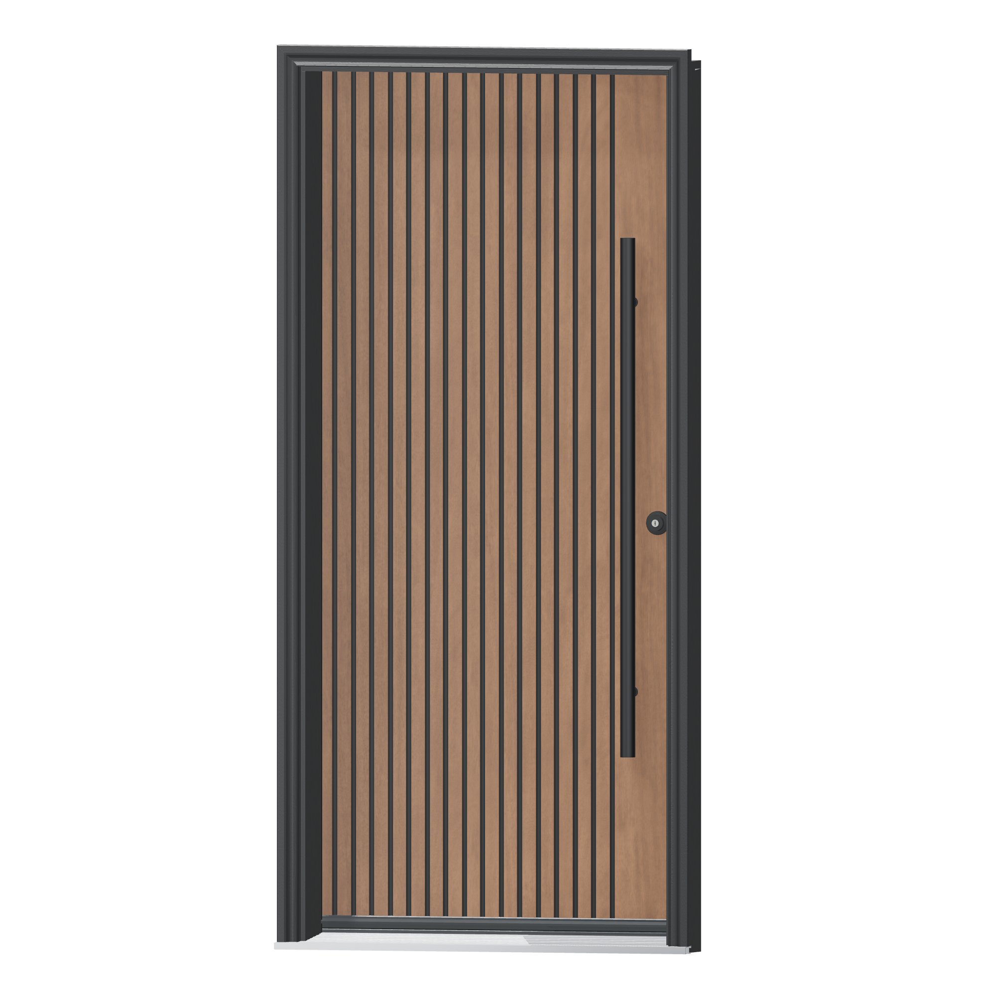 Angled exterior view of 36 × 79 inch Cane II Fiberglass Entry Door