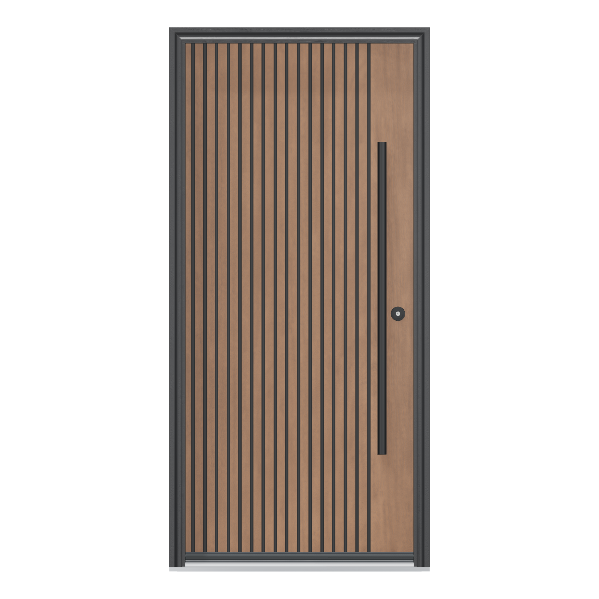 Straight exterior view of 36 × 79 inch Cane II Fiberglass Entry Door