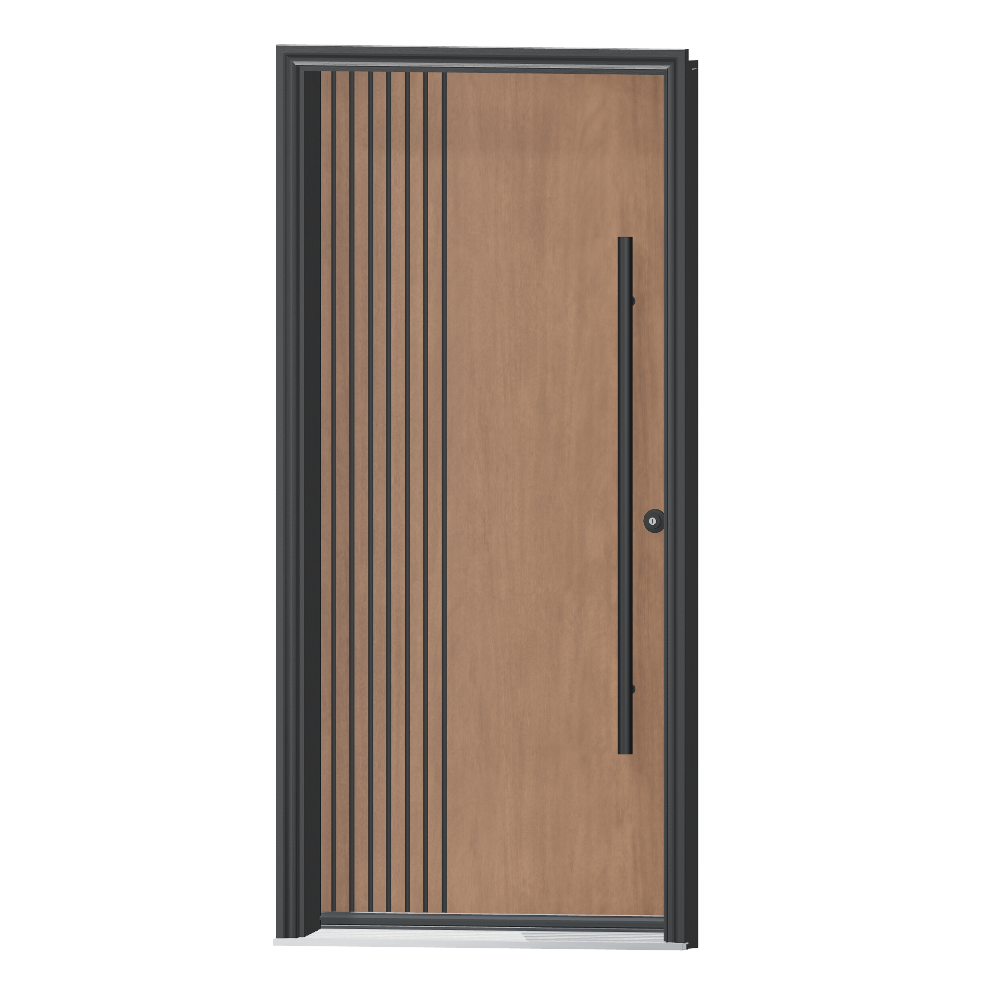Angled exterior view of 36 × 79 inch Cane V Fiberglass Entry Door