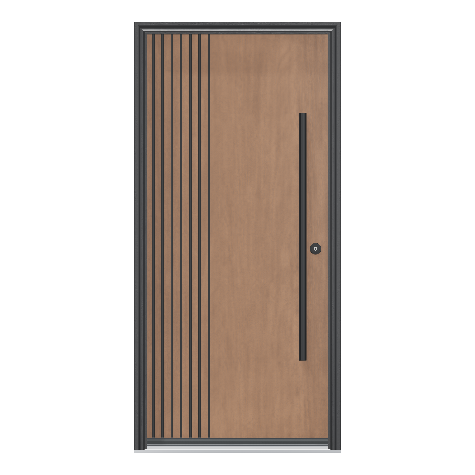 Straight exterior view of 36 × 79 inch Cane V Fiberglass Entry Door
