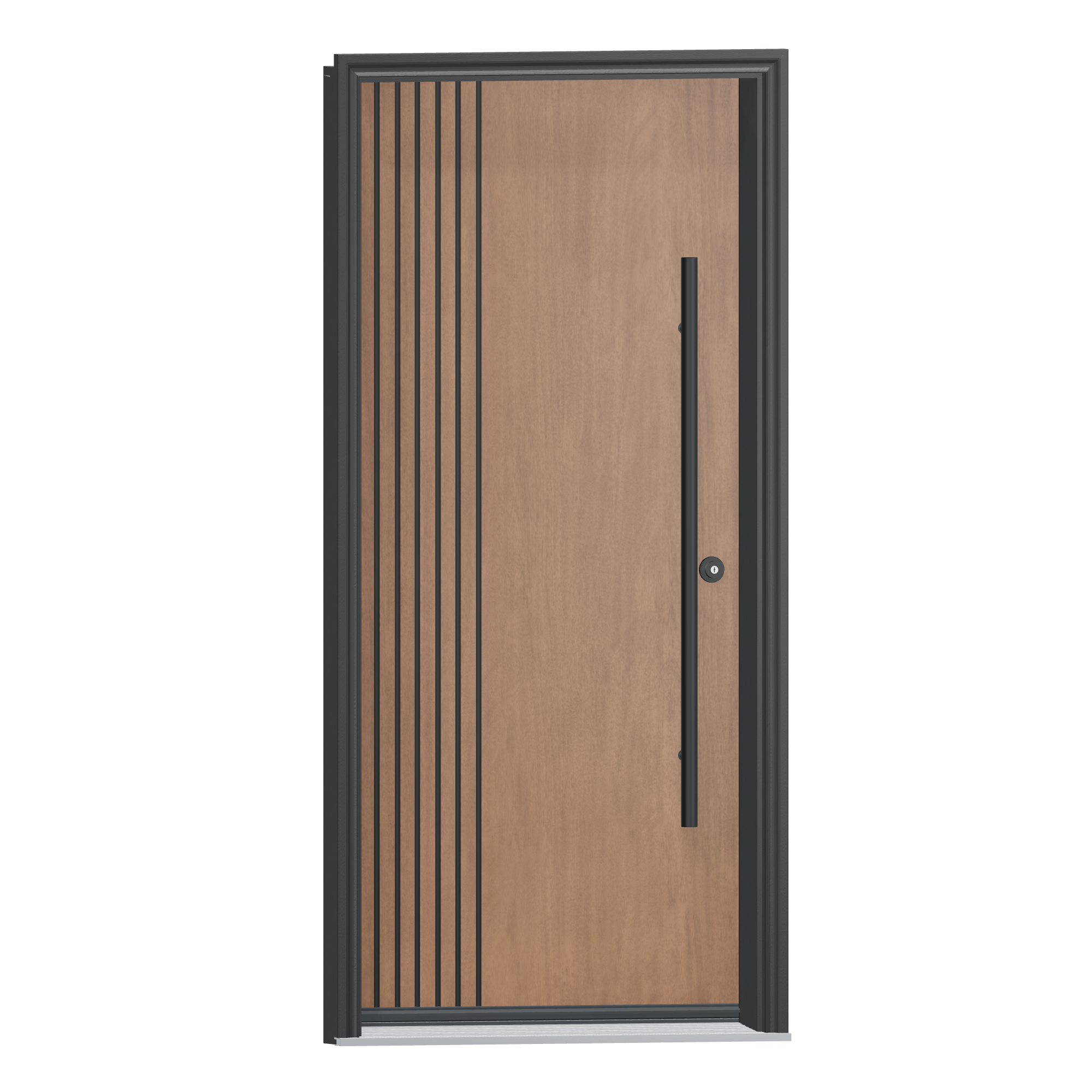 Opposite exterior angle of 36 × 79 inch Cane V Fiberglass Entry Door