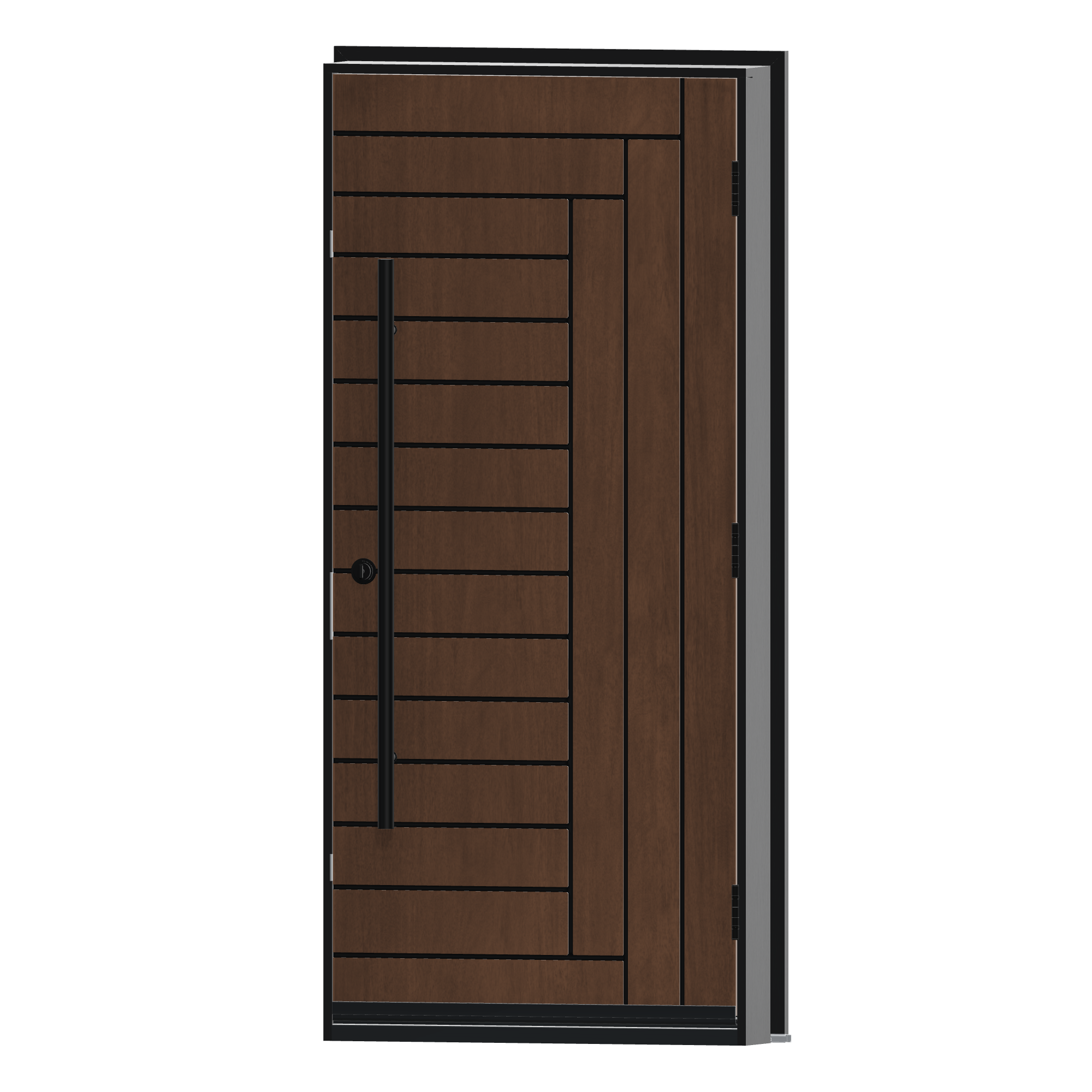 Angled interior view of 36 × 79 inch Craft Fiberglass Entry Door