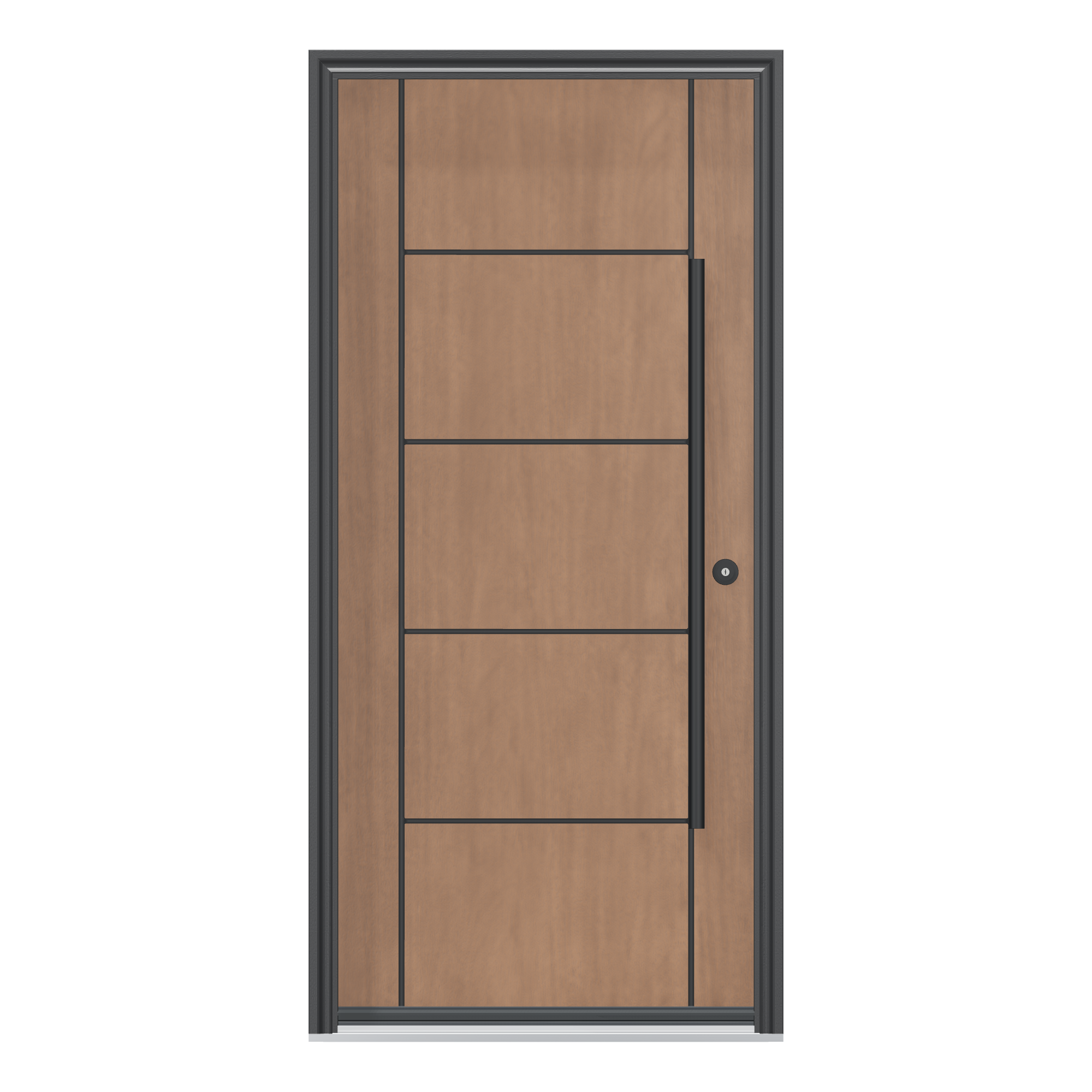 Straight exterior view of 36 × 79 inch Deck 2 Fiberglass Entry Door
