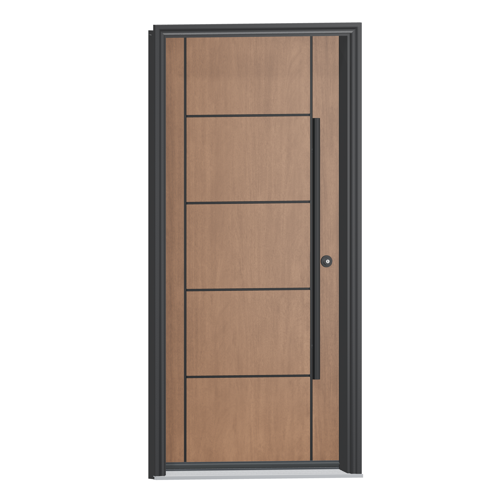 Opposite exterior angle of 36 × 79 inch Deck 2 Fiberglass Entry Door