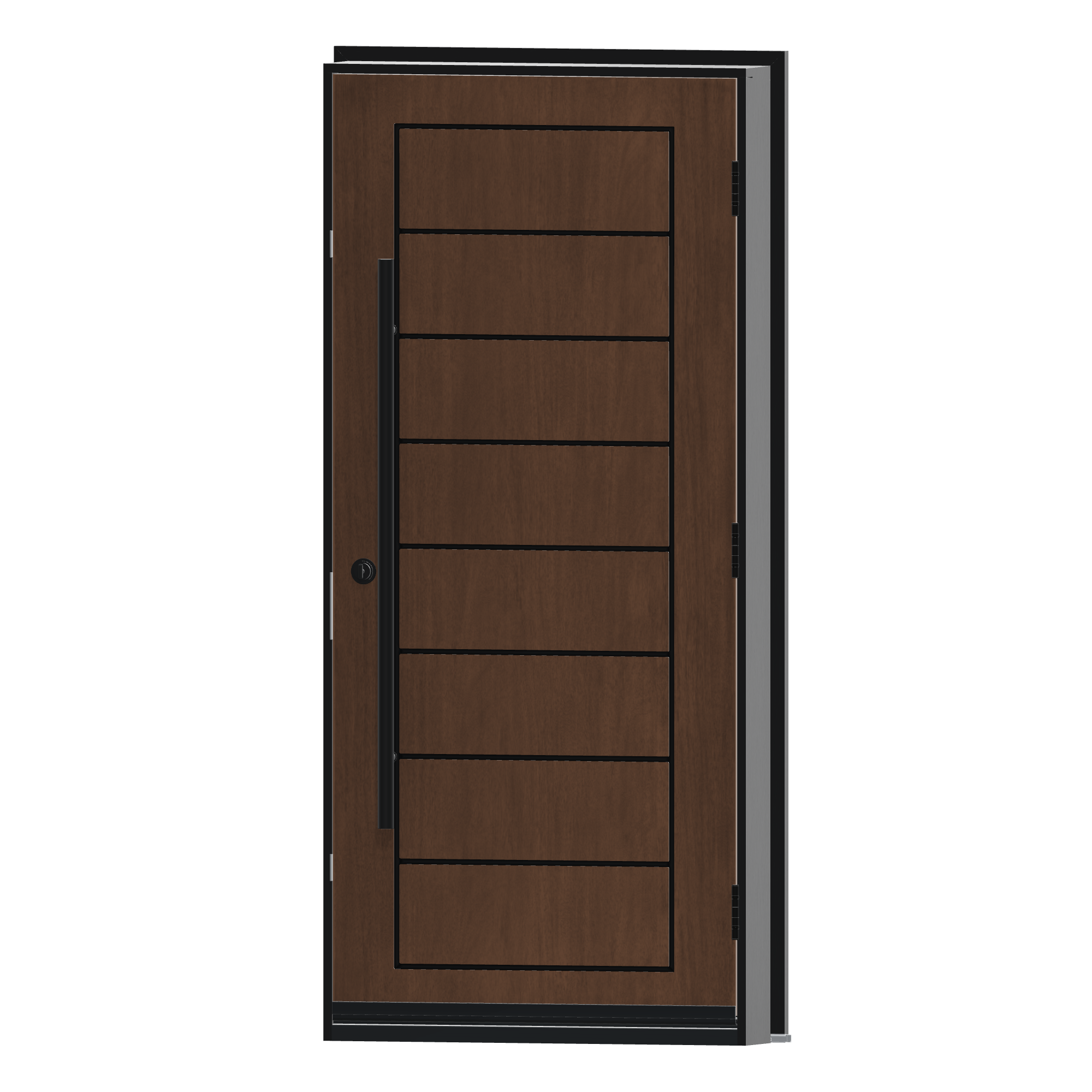 Angled interior view of 36 × 79 inch Deck 3 Fiberglass Entry Door