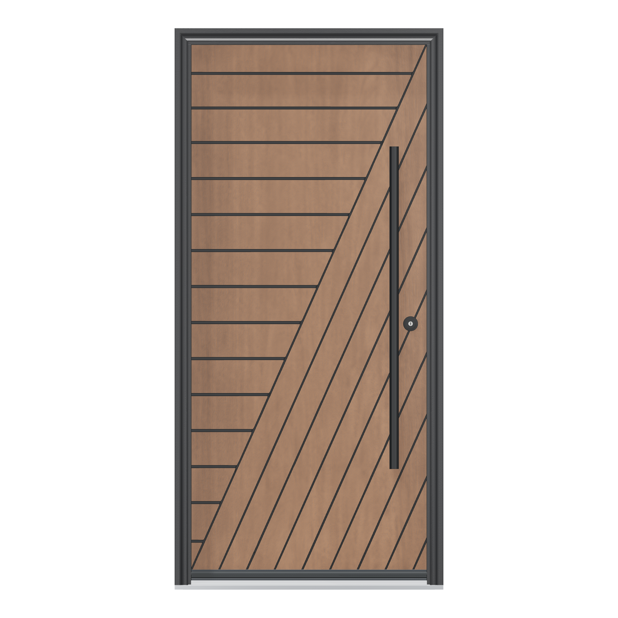 Straight exterior view of 36 × 79 inch Delta Fiberglass Entry Door