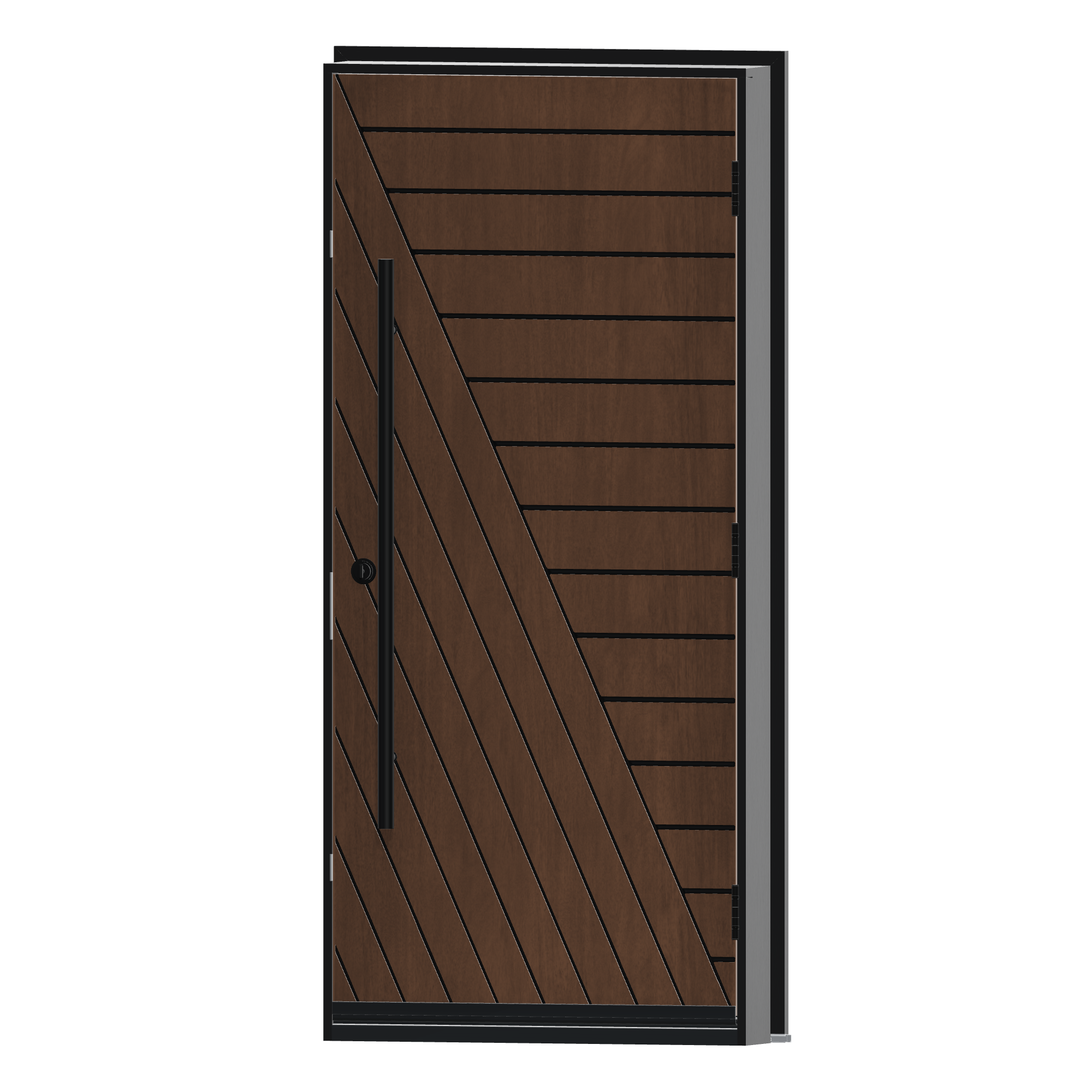 Angled interior view of 36 × 79 inch Delta Fiberglass Entry Door