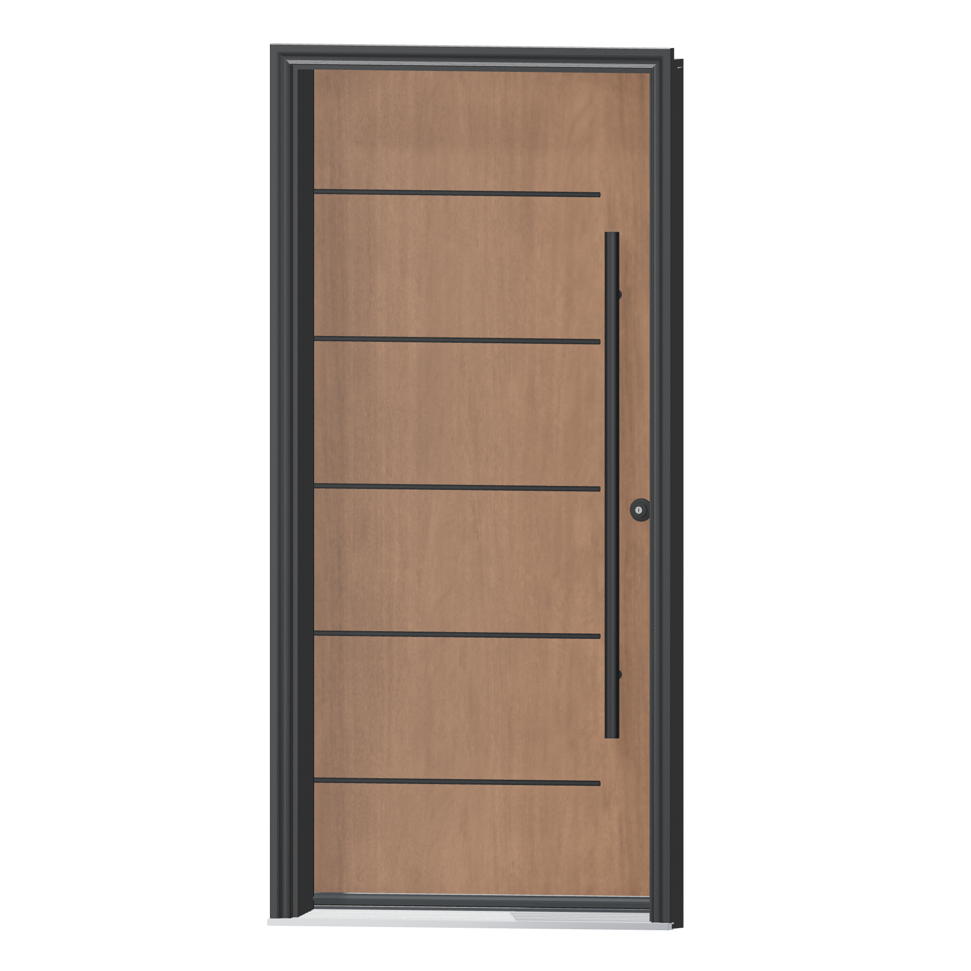 Angled exterior view of 36 × 79 inch Elite Fiberglass Entry Door