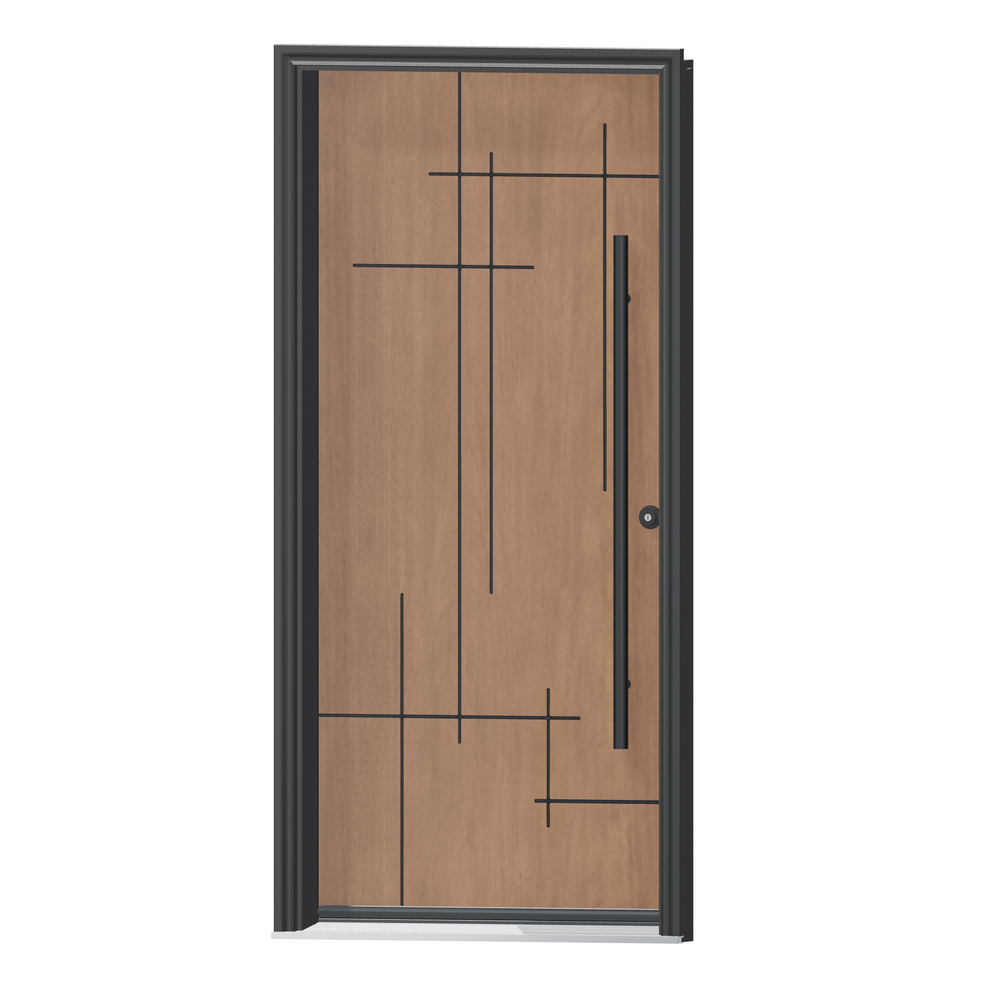 Angled exterior view of 36 × 79 inch Eternal Fiberglass Entry Door