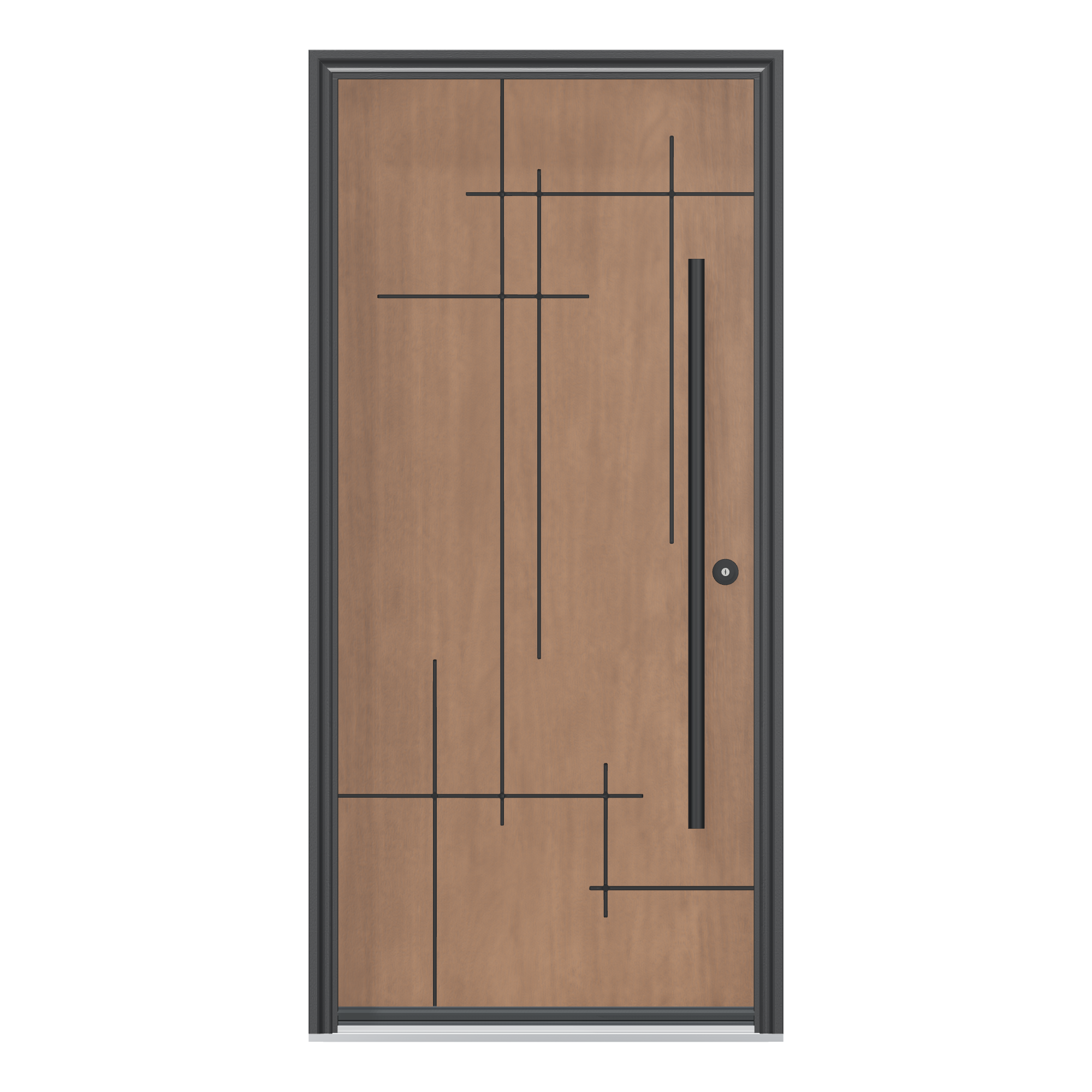 Straight exterior view of 36 × 79 inch Eternal Fiberglass Entry Door
