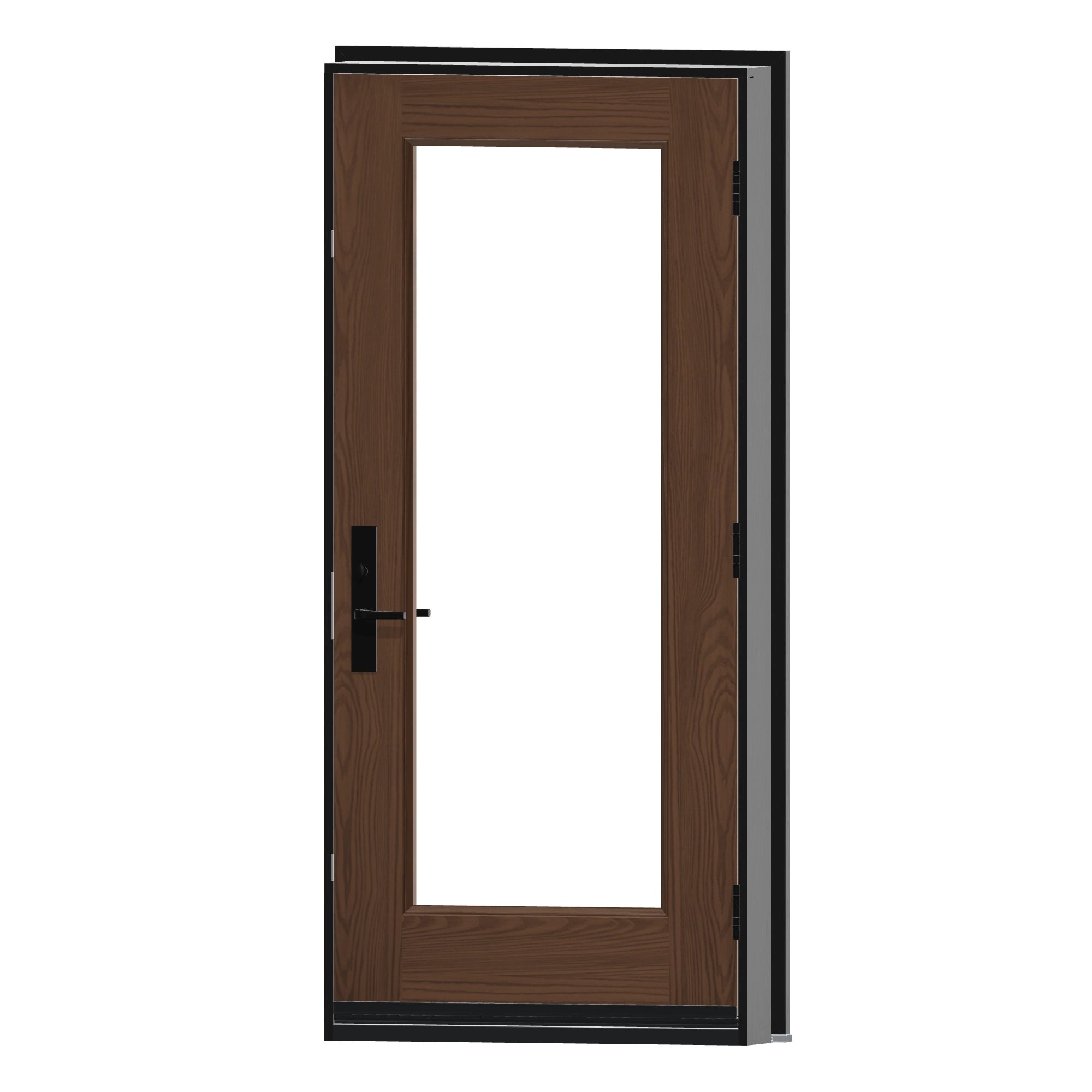 Angled interior view of 36 × 79 inch Full lite · integral surround Fiberglass Entry Door