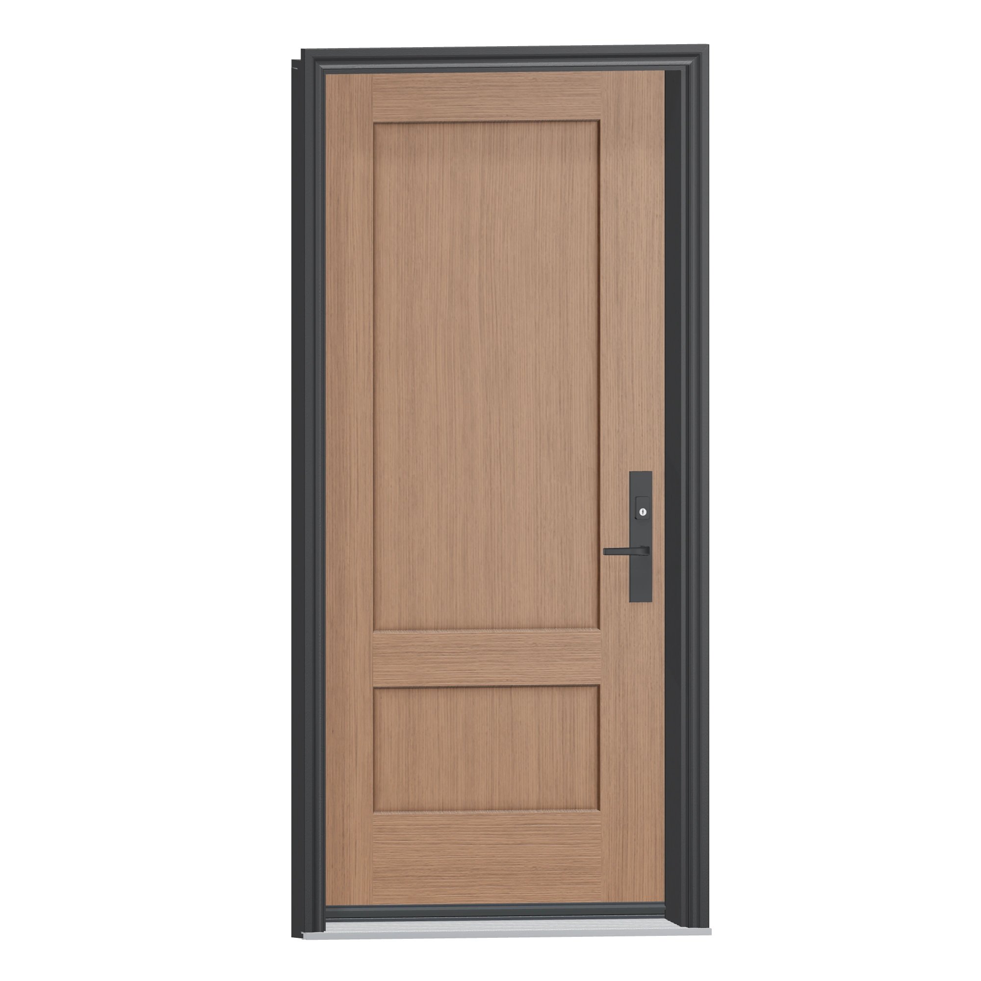 Opposite exterior angle of 36 × 79 inch Three-quarter Shaker Fiberglass Entry Door