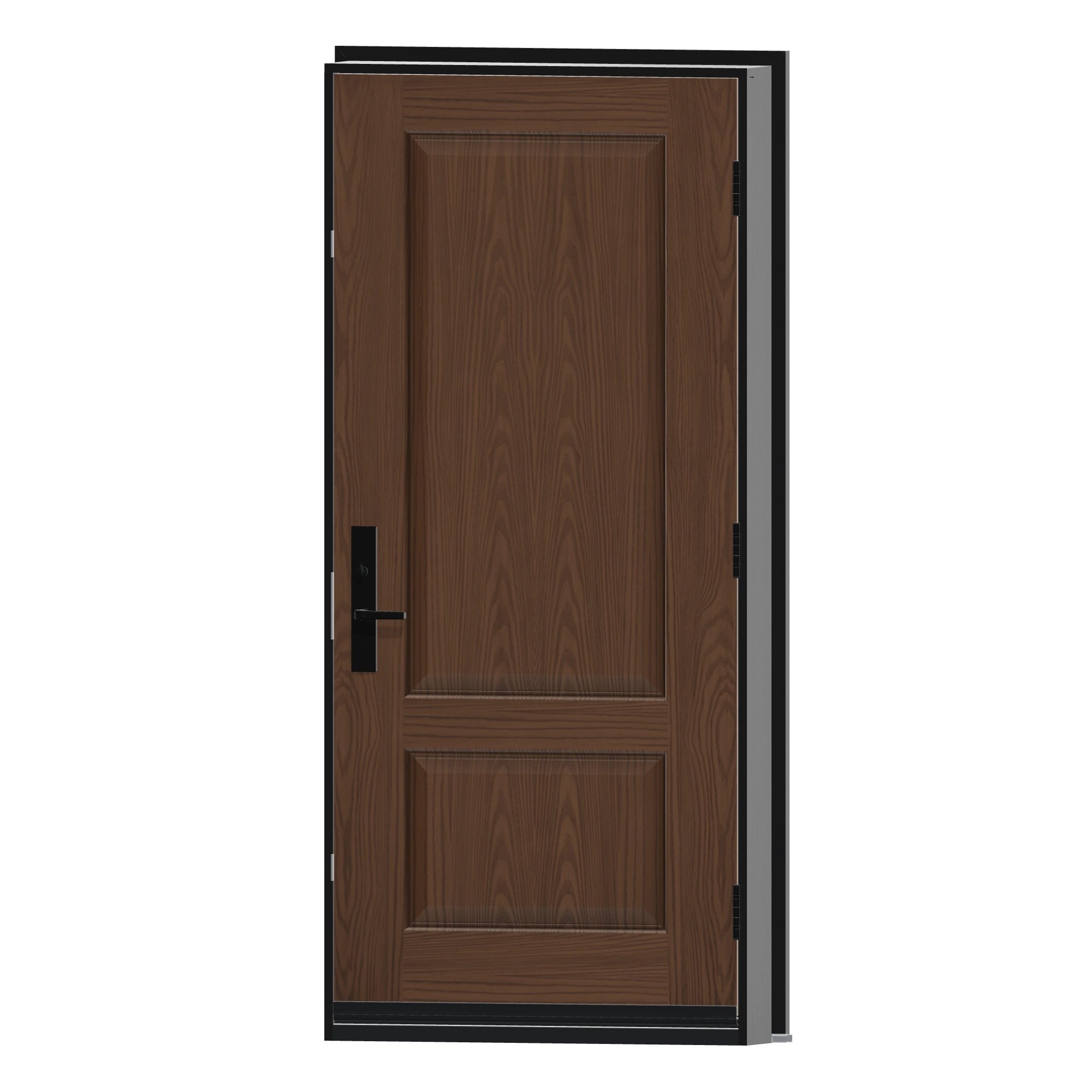 Angled interior view of 36 × 79 inch Three-quarter two panel Fiberglass Entry Door