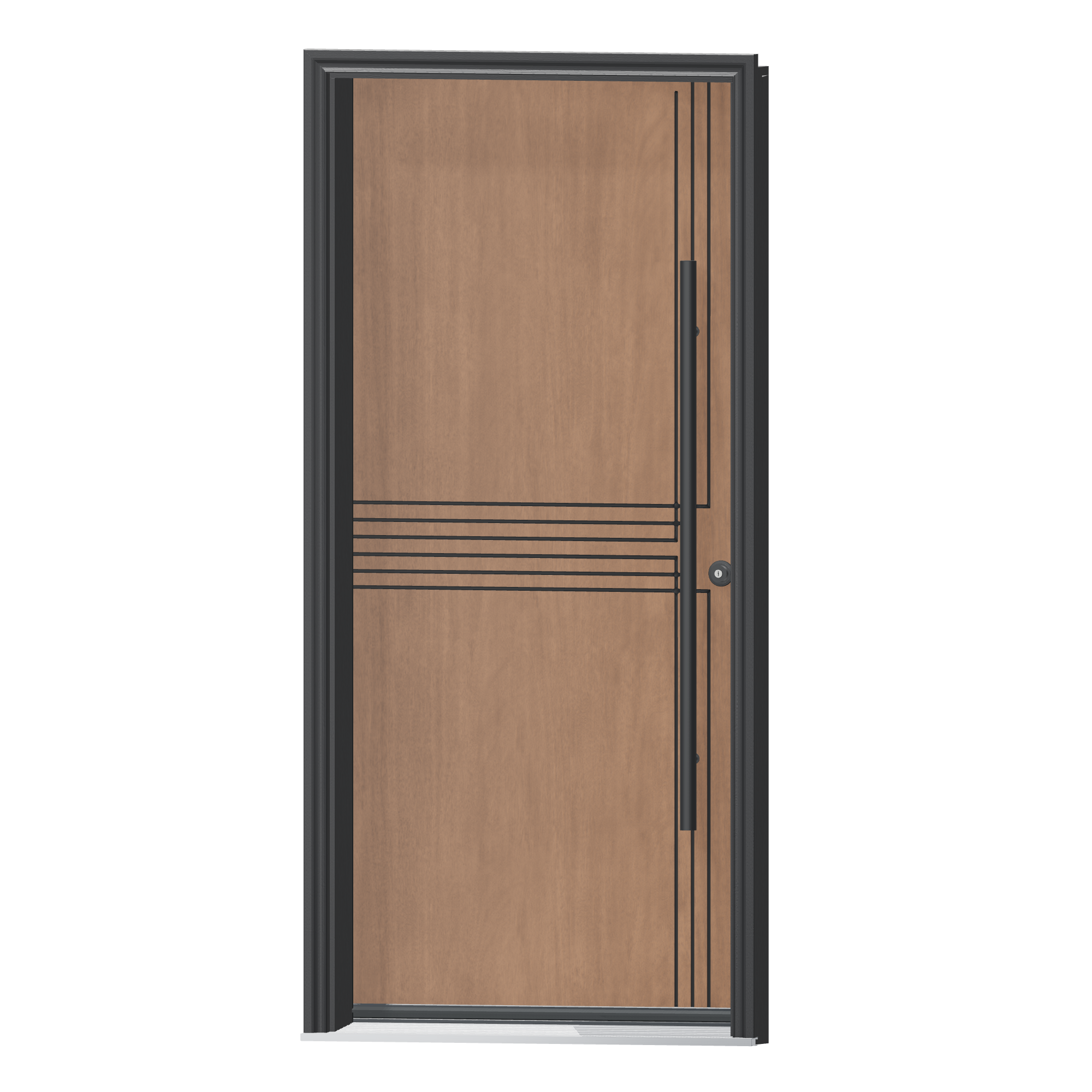 Angled exterior view of 36 × 79 inch Fino 2 Fiberglass Entry Door