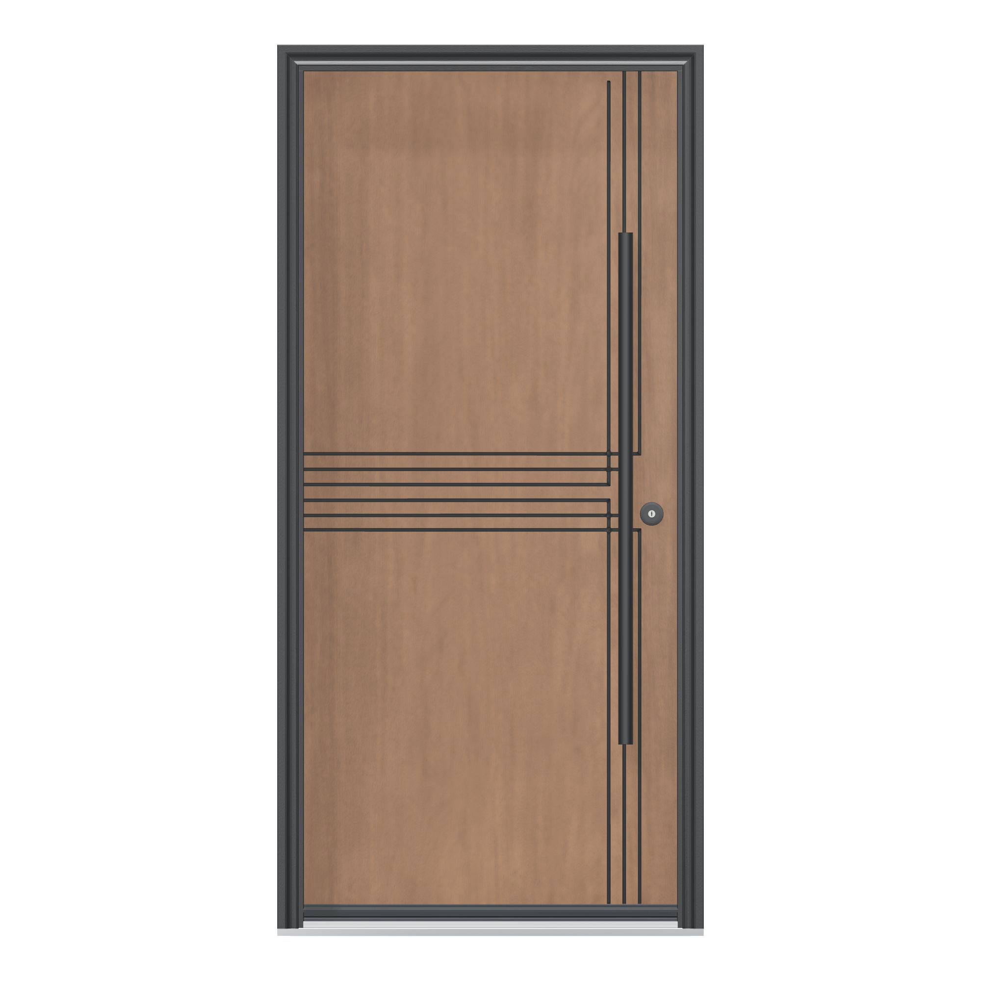Straight exterior view of 36 × 79 inch Fino 2 Fiberglass Entry Door