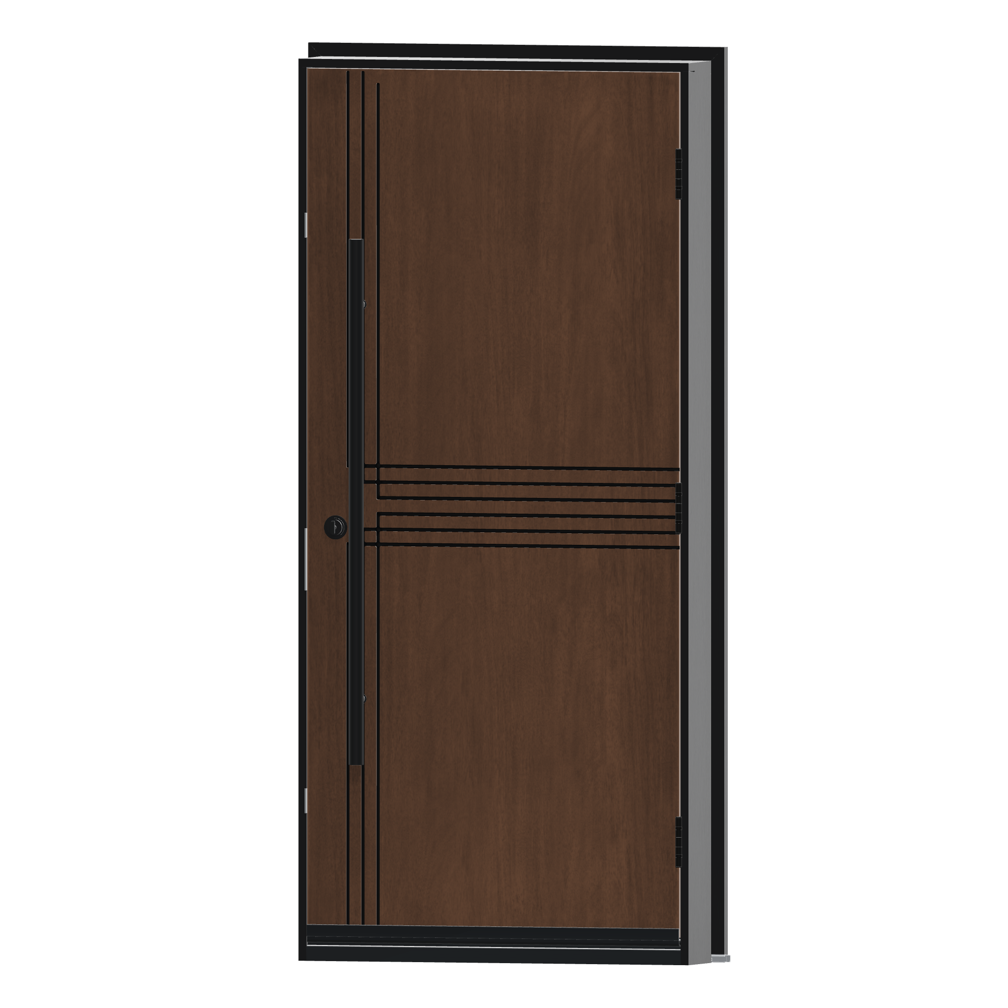 Angled interior view of 36 × 79 inch Fino 2 Fiberglass Entry Door