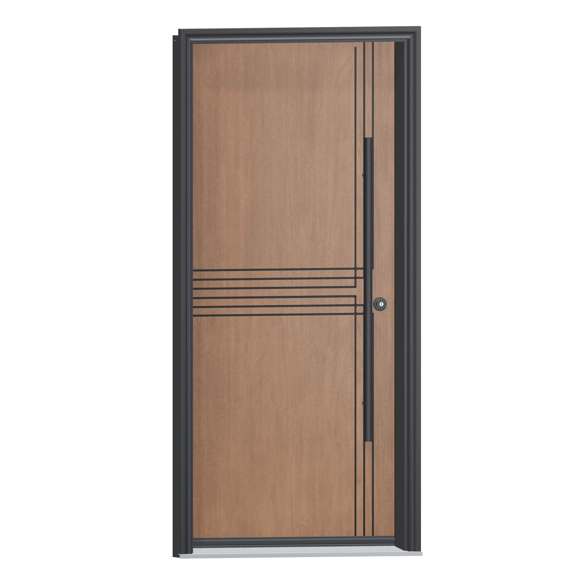 Opposite exterior angle of 36 × 79 inch Fino 2 Fiberglass Entry Door