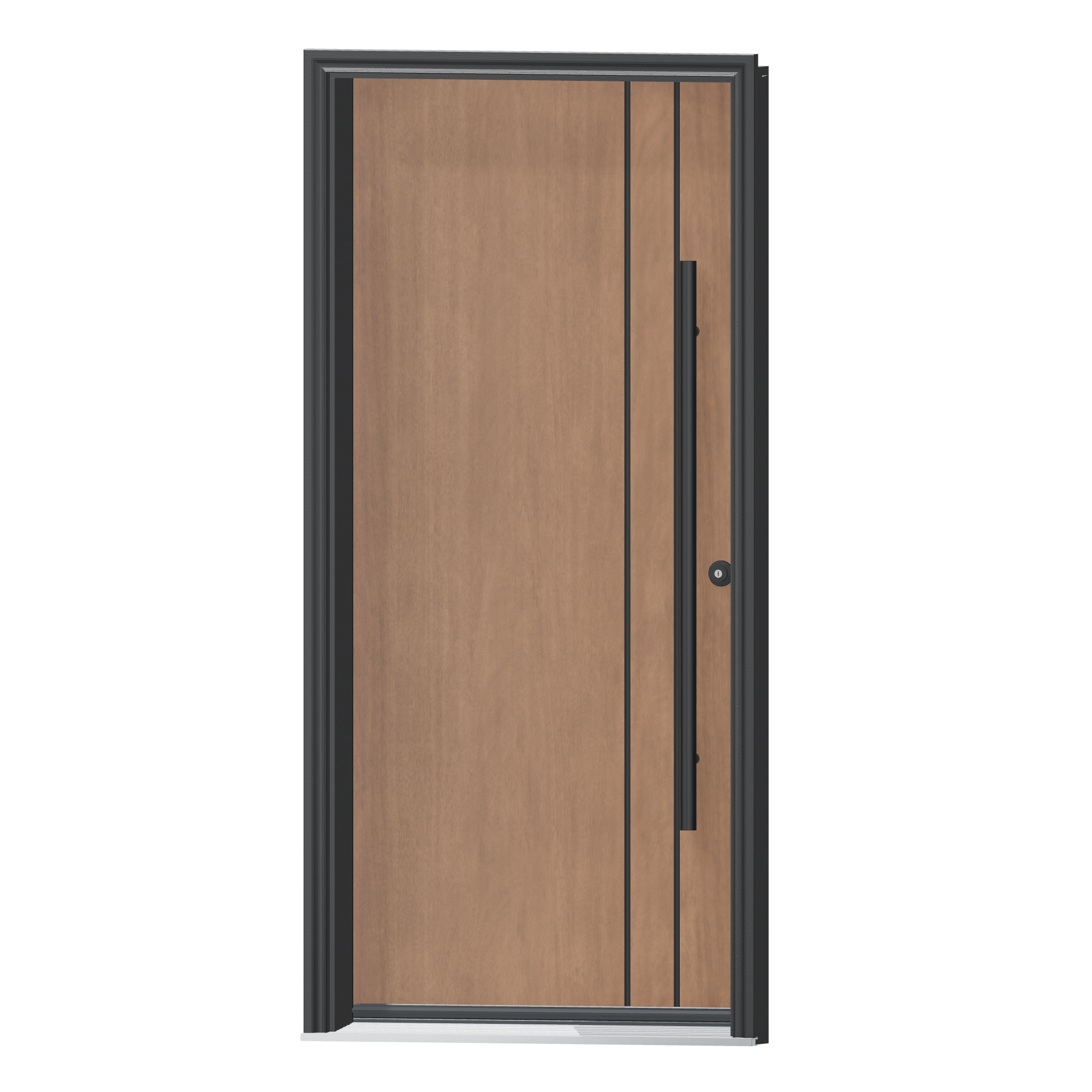 Angled exterior view of 36 × 79 inch Fino Fiberglass Entry Door