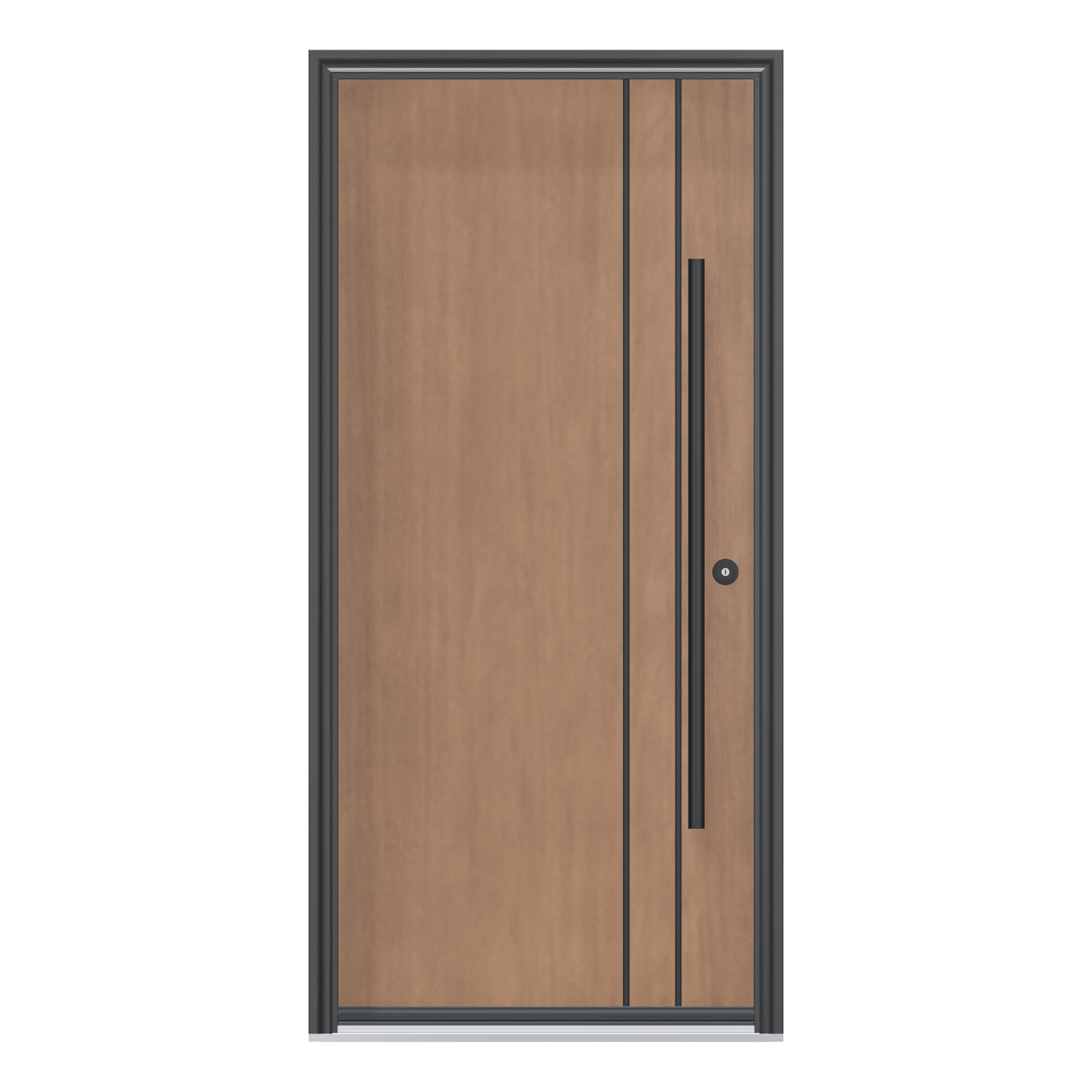 Straight exterior view of 36 × 79 inch Fino Fiberglass Entry Door