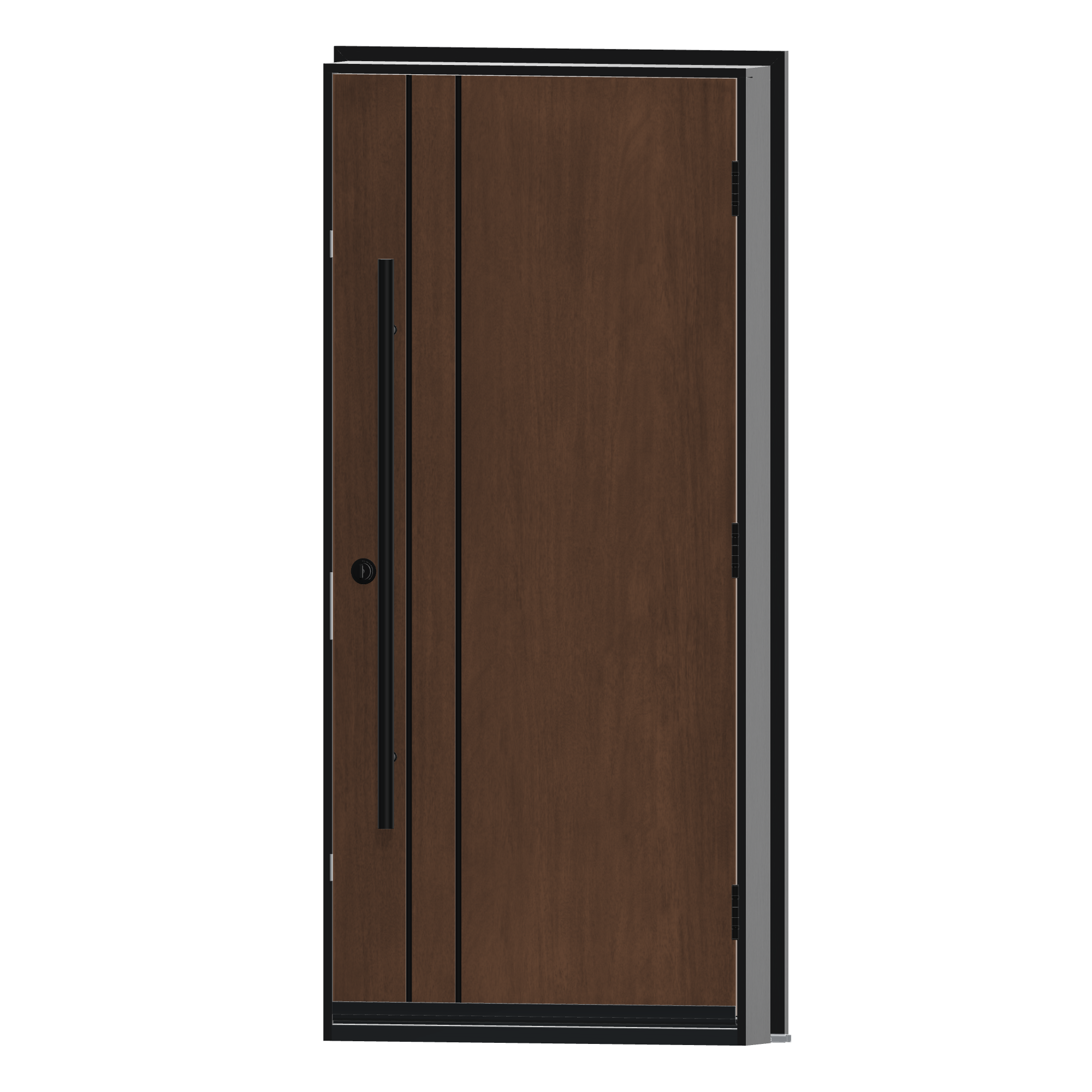 Angled interior view of 36 × 79 inch Fino Fiberglass Entry Door