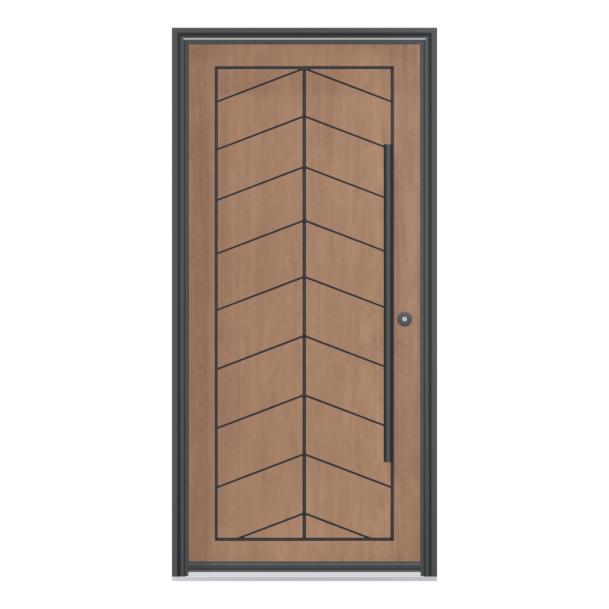 Straight exterior view of 36 × 79 inch Glide Fiberglass Entry Door