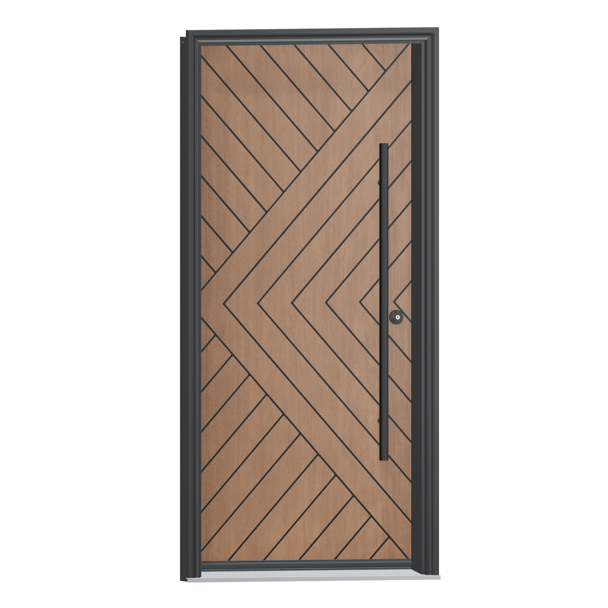 Opposite exterior angle of 36 × 79 inch Heather Fiberglass Entry Door