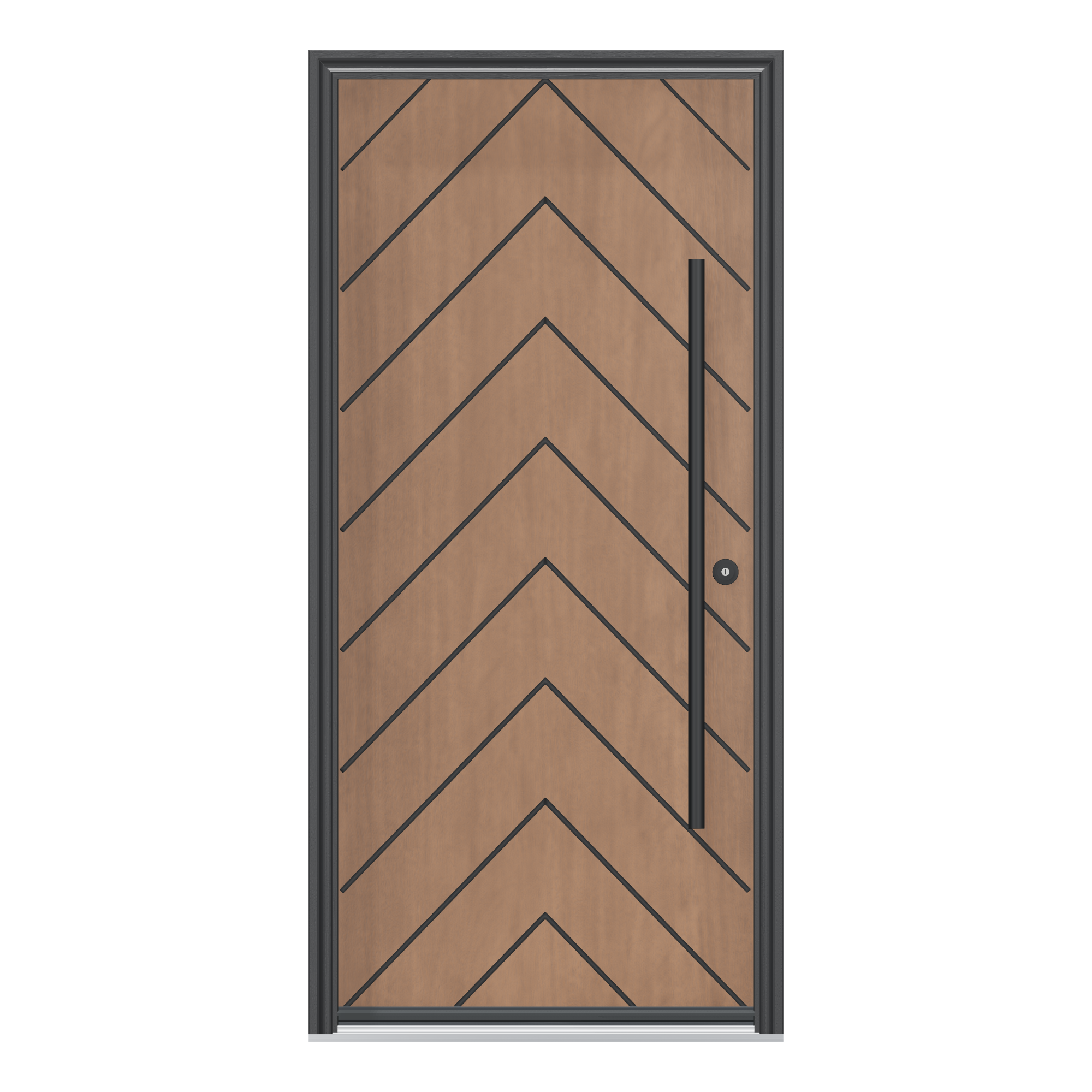 Straight exterior view of 36 × 79 inch Horizon Fiberglass Entry Door