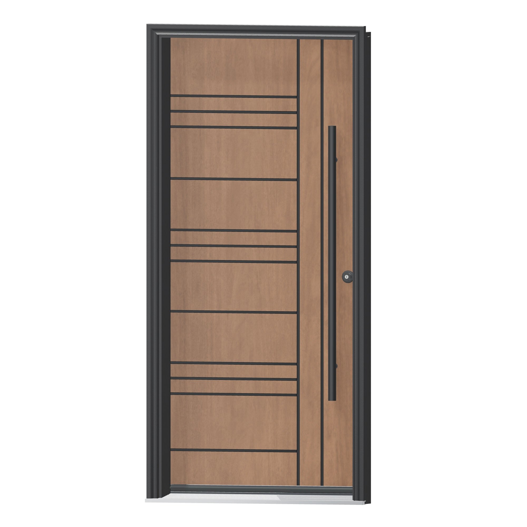 Angled exterior view of 36 × 79 inch Keys Fiberglass Entry Door
