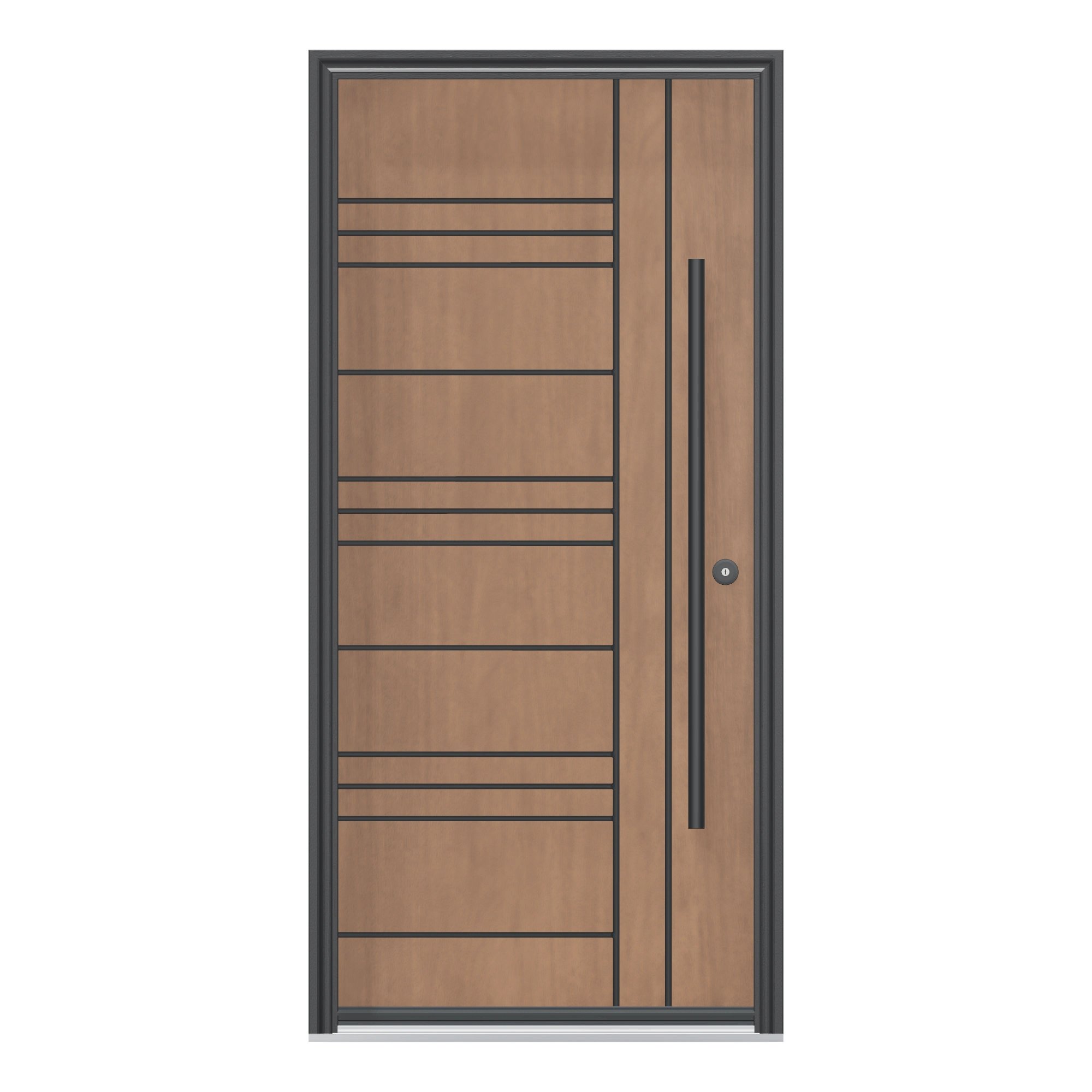 Straight exterior view of 36 × 79 inch Keys Fiberglass Entry Door