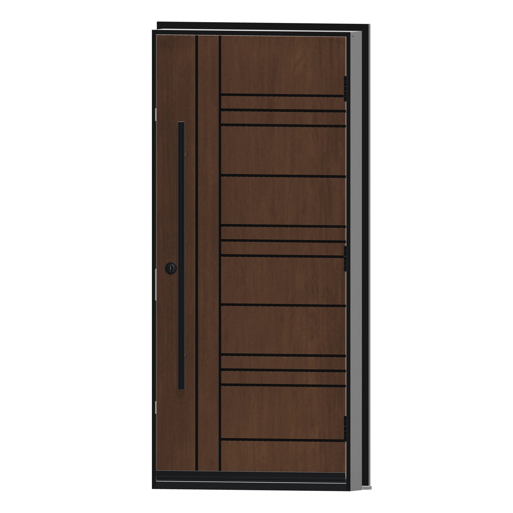 Angled interior view of 36 × 79 inch Keys Fiberglass Entry Door
