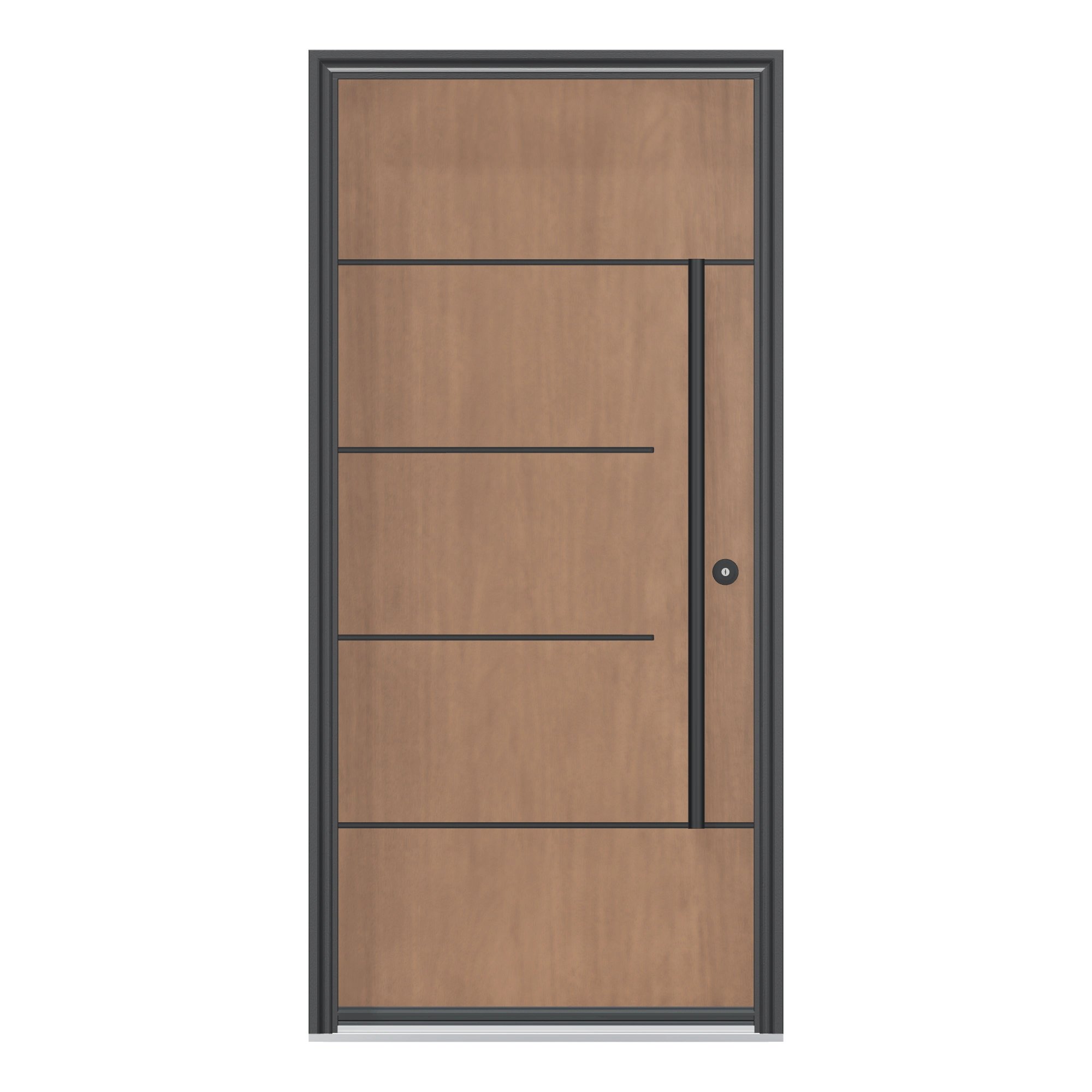 Straight exterior view of 36 × 79 inch Liberty Fiberglass Entry Door