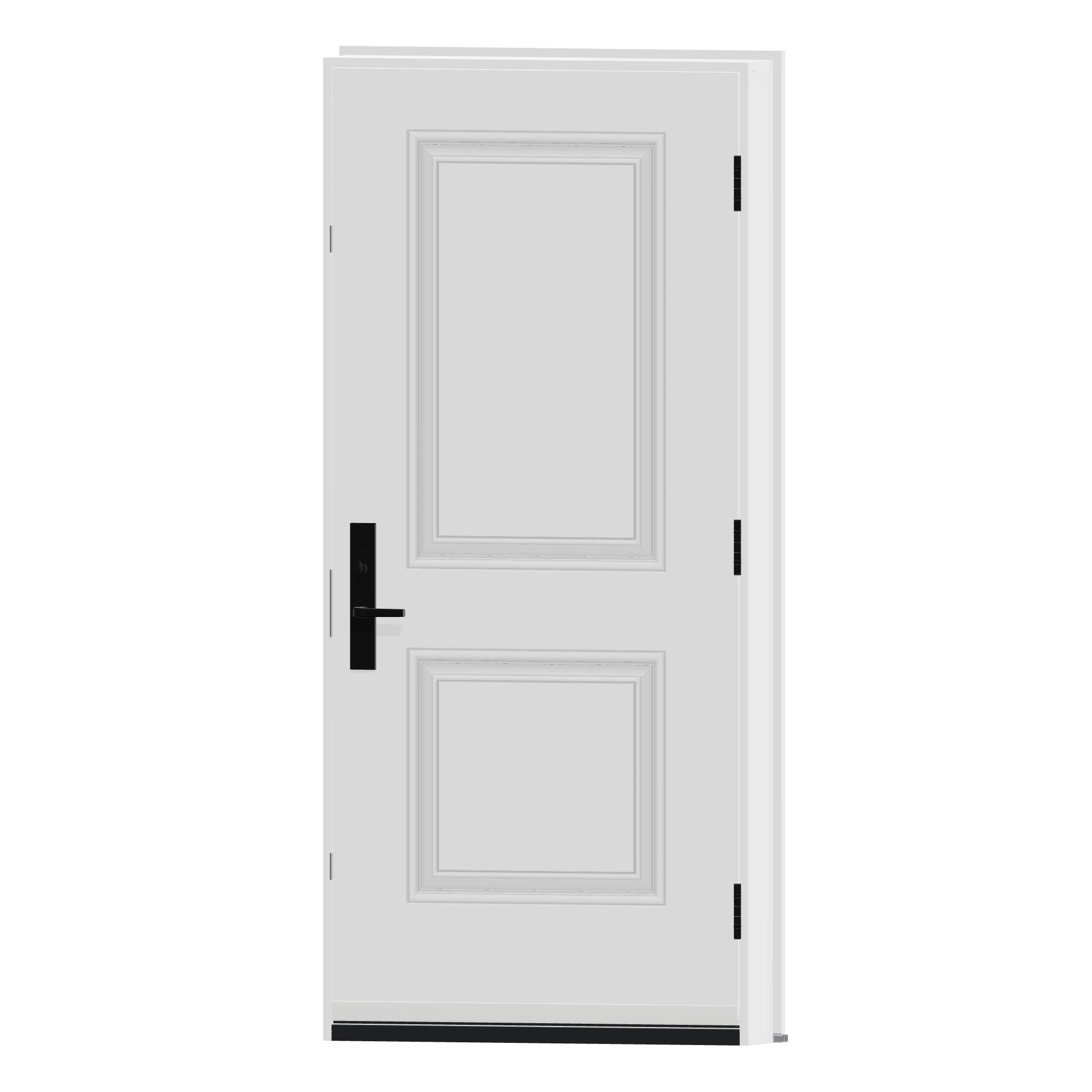 Angled interior view of 36 × 79 inch London Steel Entry Door