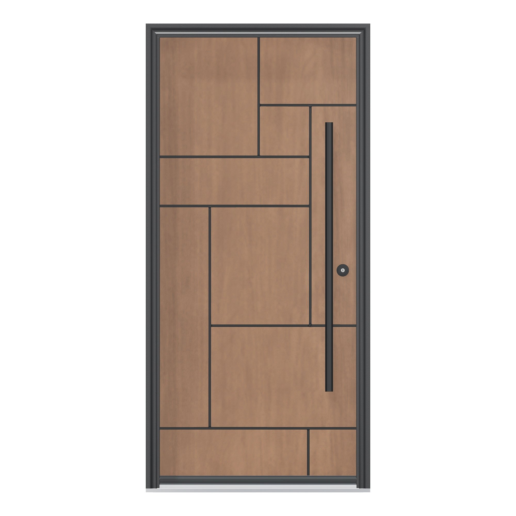 Straight exterior view of 36 × 79 inch Masonry Fiberglass Entry Door