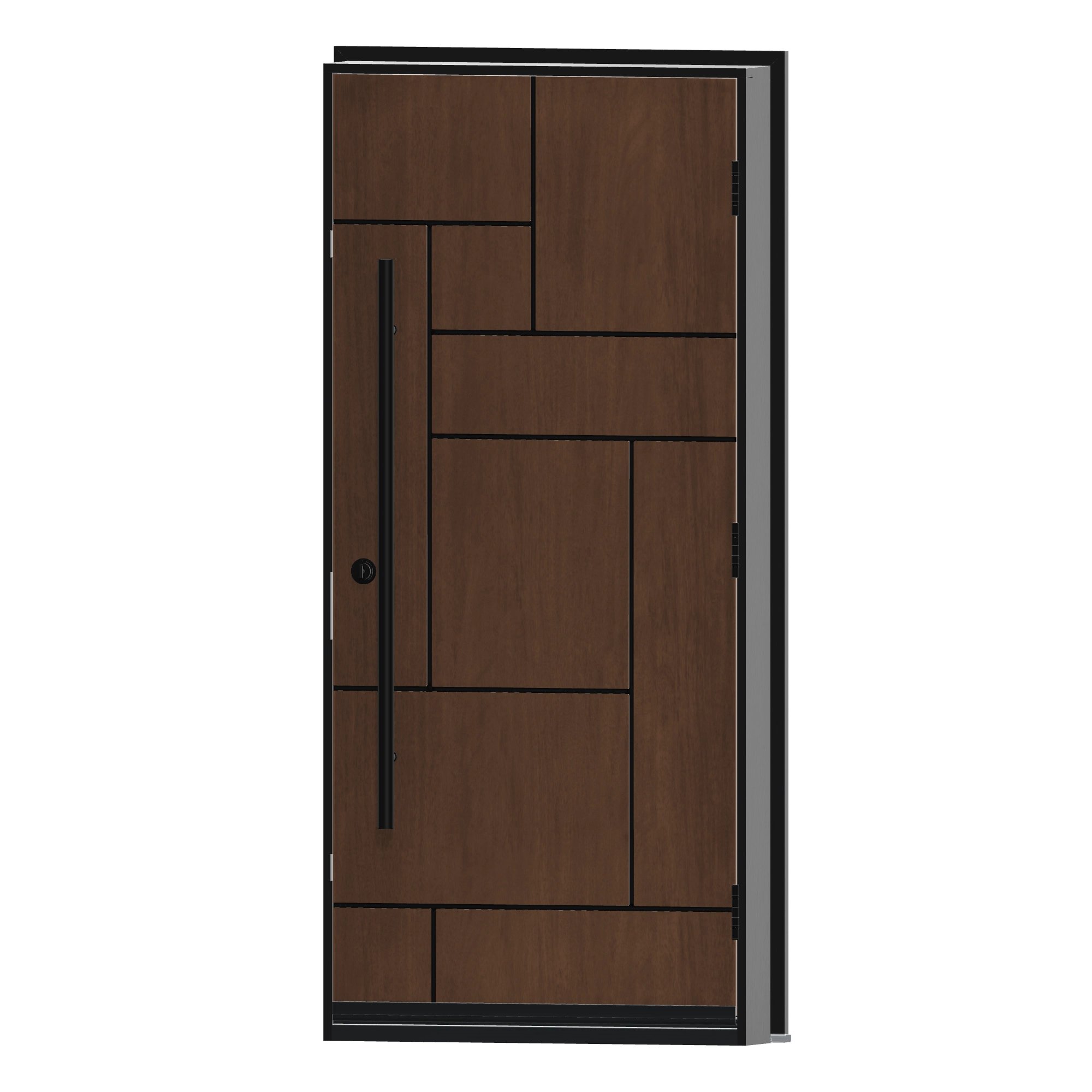 Angled interior view of 36 × 79 inch Masonry Fiberglass Entry Door