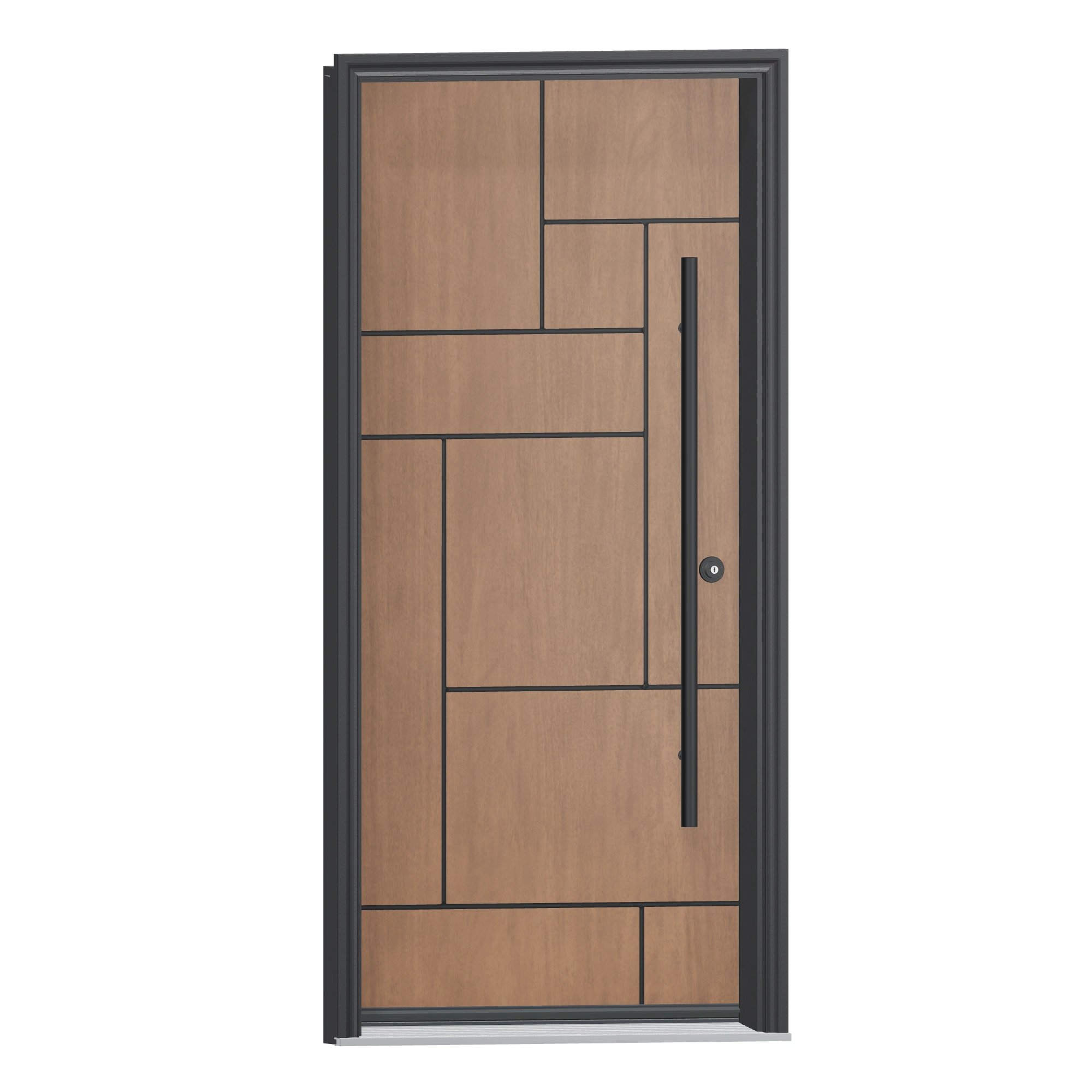 Opposite exterior angle of 36 × 79 inch Masonry Fiberglass Entry Door