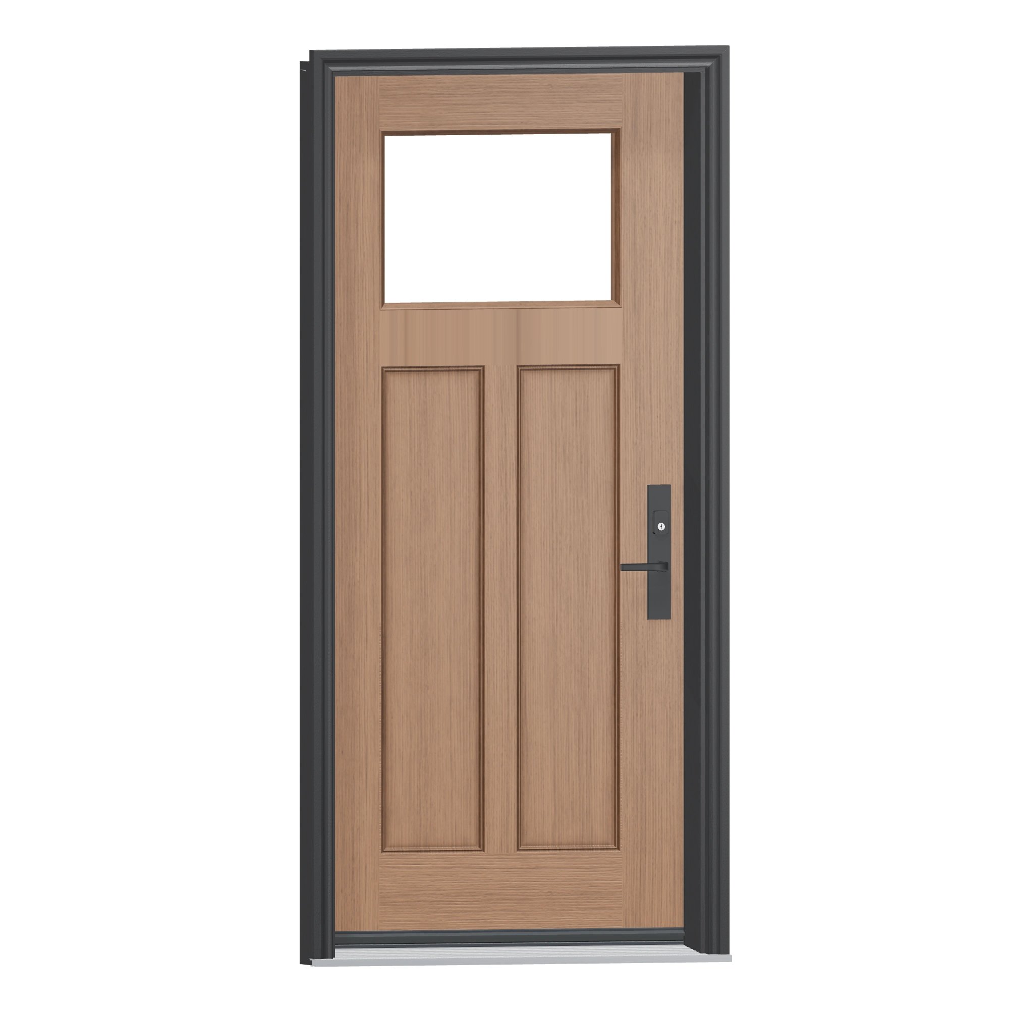 Opposite exterior angle of 36 × 79 inch Mennie Fir Craftsman Fiberglass Entry Door