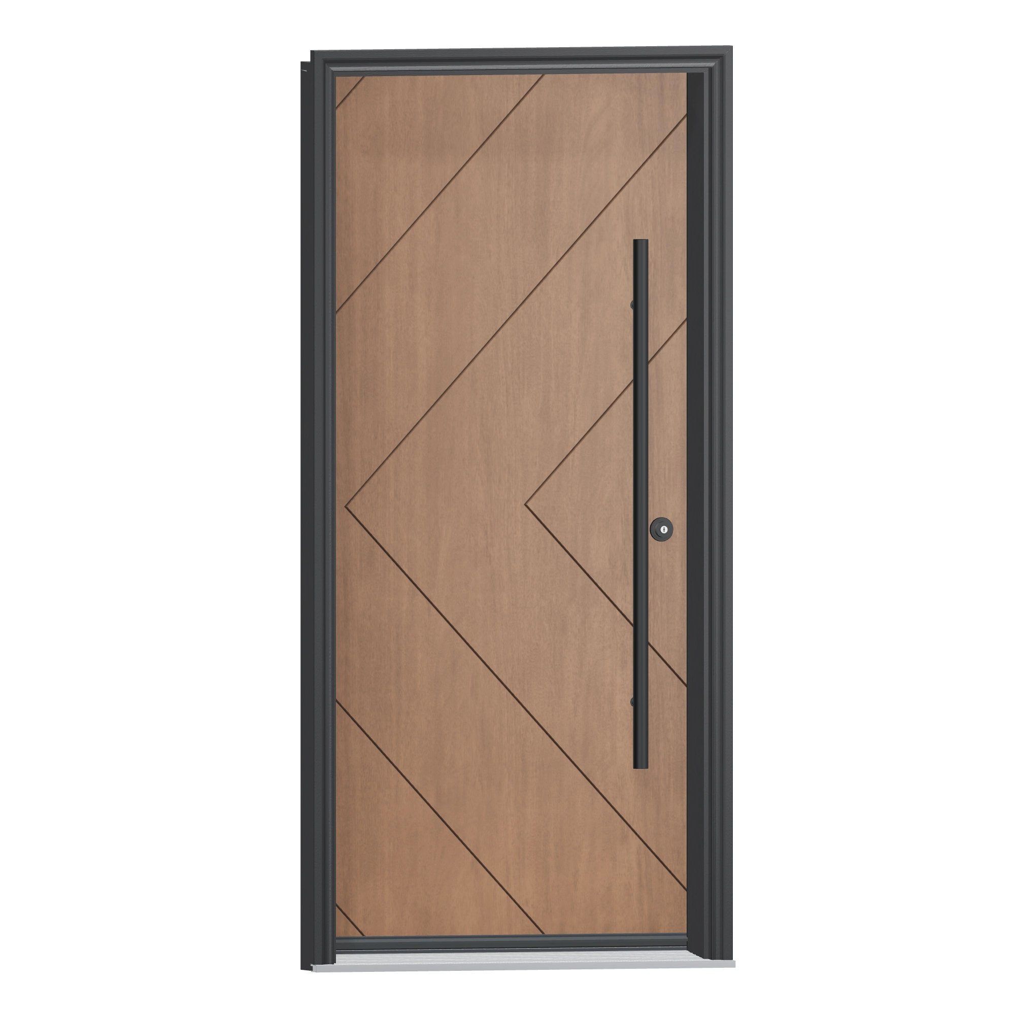 Opposite exterior angle of 36 × 79 inch Mennie Grooved 10 Fiberglass Entry Door